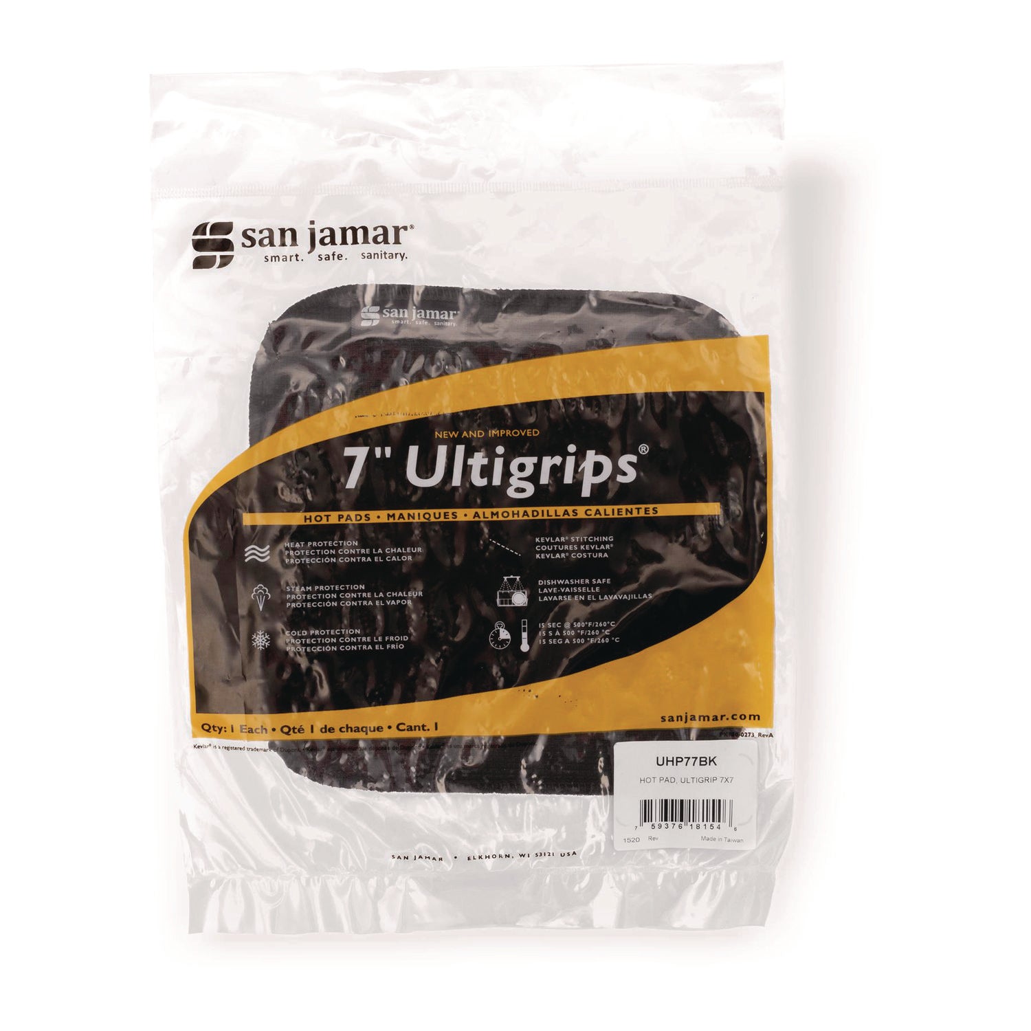 Ultigrip Hot Pad, 11.5", Neoprene, Black San Jamar® Flipcost