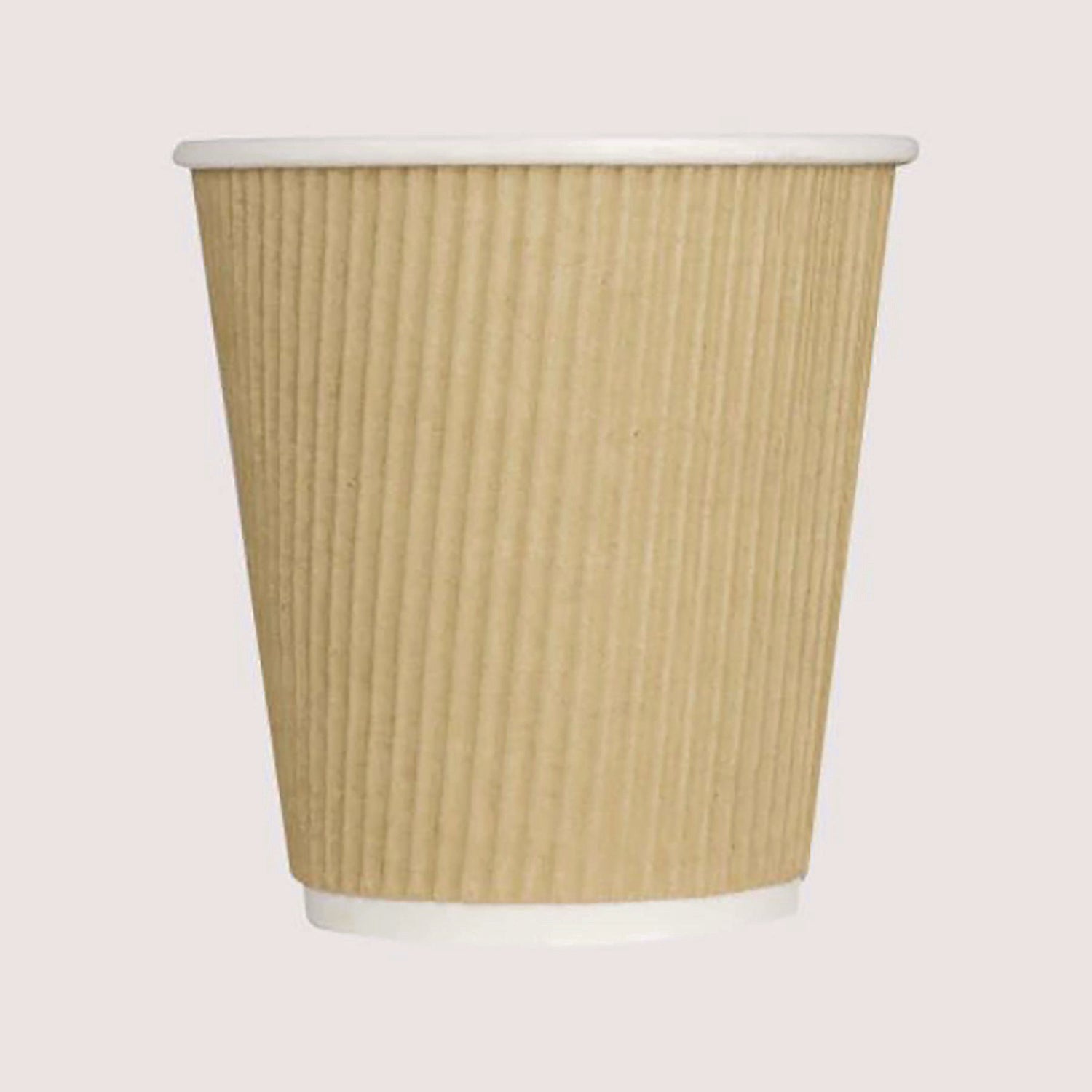 Ripple Hot Cups, 10 oz, Kraft/White, 500/Carton