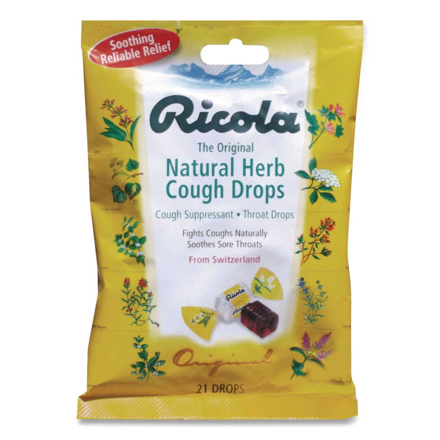 Cough Drops, Original Herb, 21/Pack