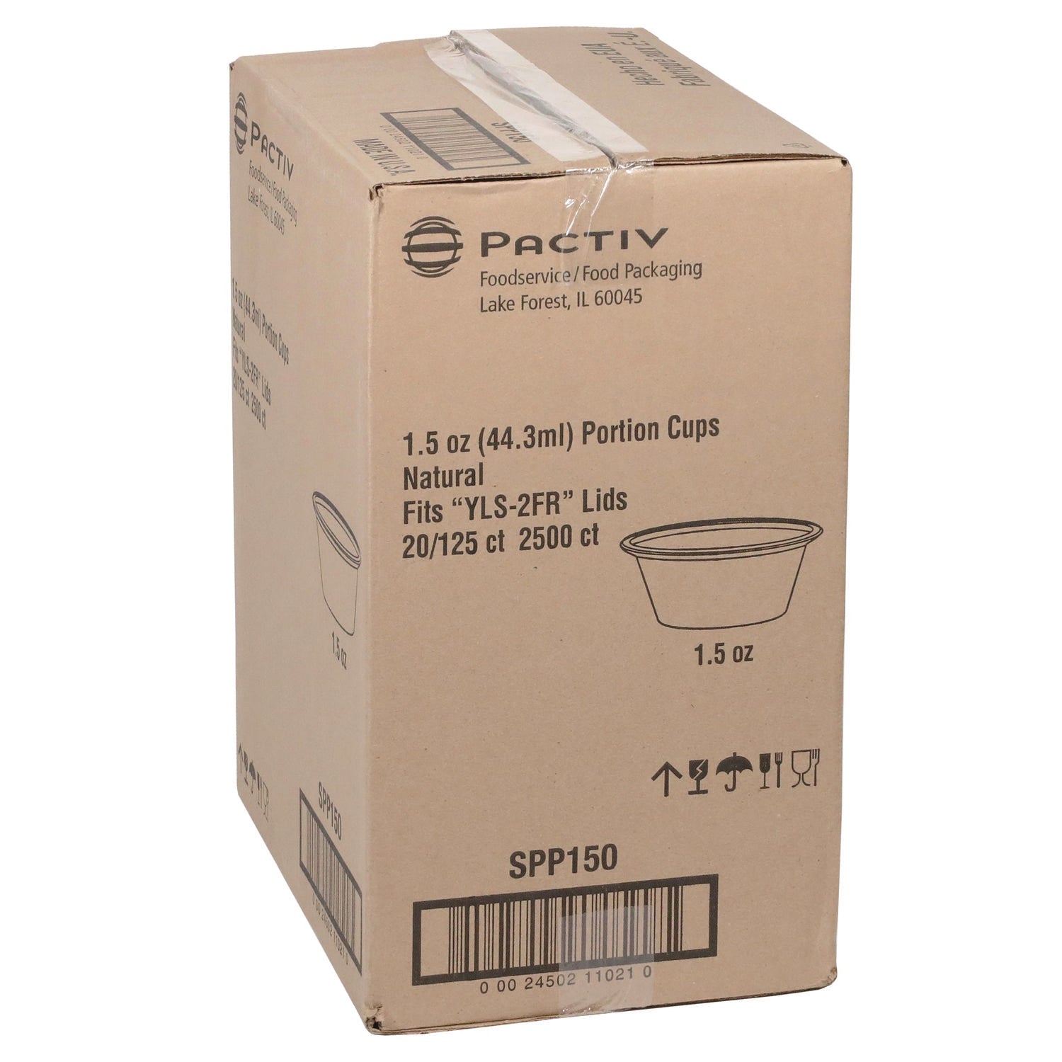 Plastic Portion Cup, 1.5 oz, Translucent, 125/Sleeve, 20 Sleeves/Carton Pactiv Evergreen Flipcost