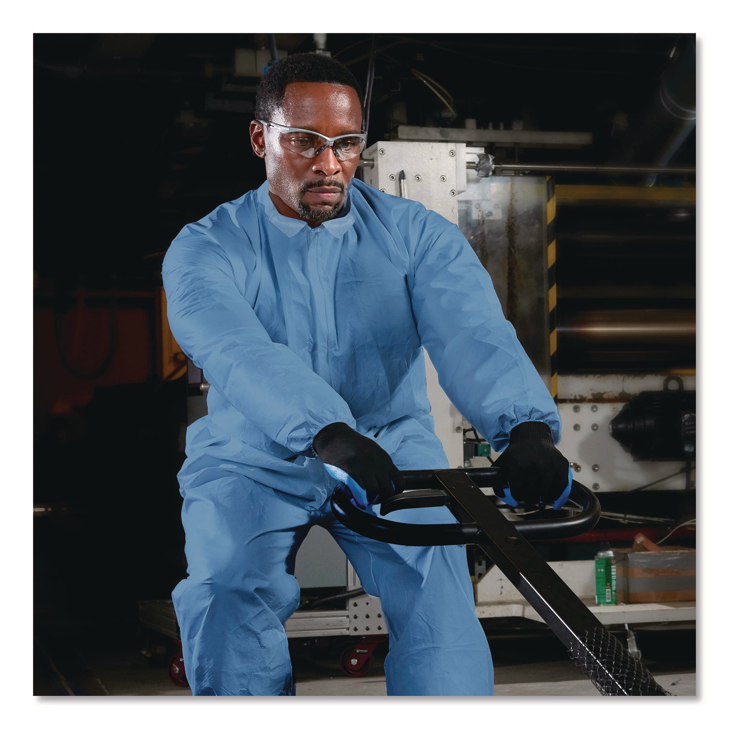 KleenGuard™ A65 Zipper Front Flame Resistant Coveralls, Hood/Elastic Wrists and Ankles, 3X-Large, Blue, 21/Carton