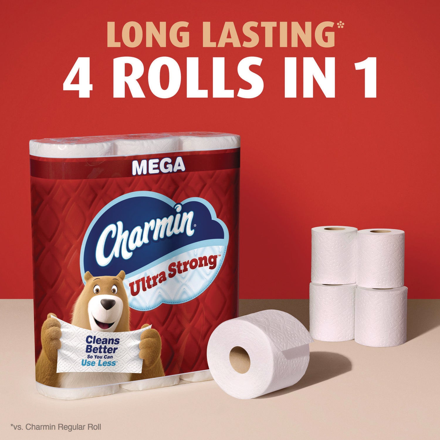 Ultra Strong Bathroom Tissue, Septic Safe, 2-Ply, White, 220 Sheet/Roll, 18/Pack Charmin® Flipcost