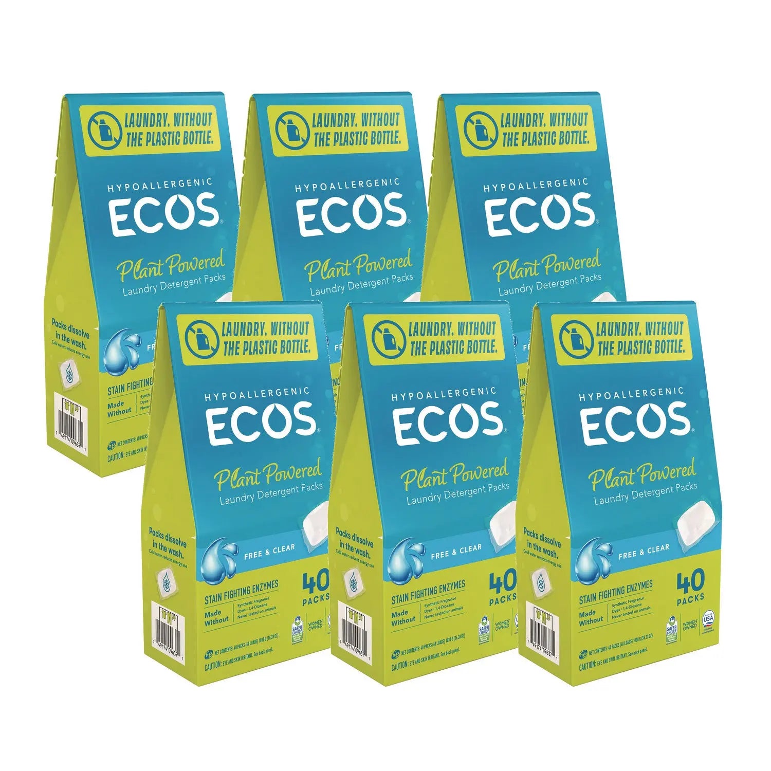 ECOS® PRO Laundry Detergent Packs, Free and Clear, 40 Pods/Pack, 6 Packs/Carton ECOS® PRO Flipcost