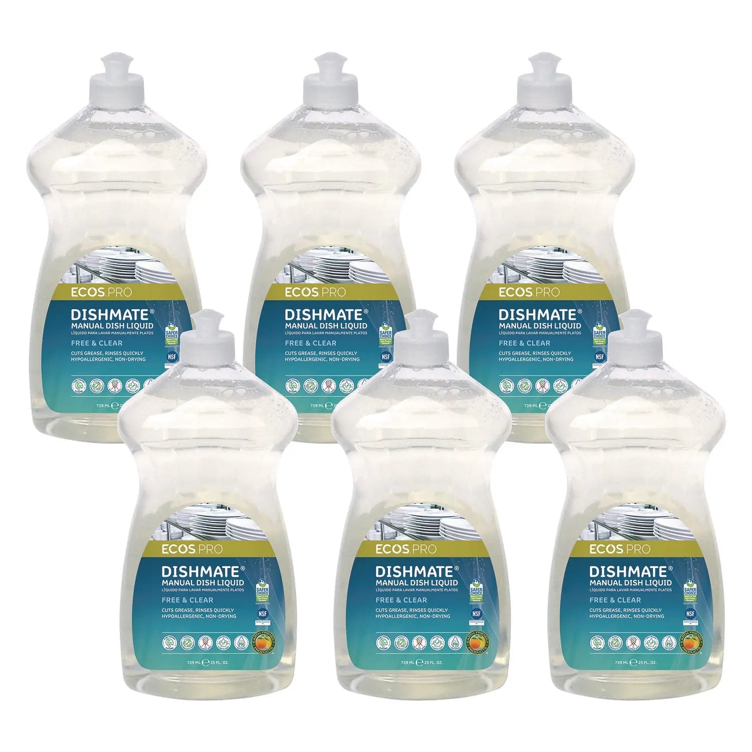 ECOS® PRO Dishmate Manual Dish Liquid, Free and Clear, 25 oz Squeeze Bottle, 6/Carton ECOS® PRO Flipcost