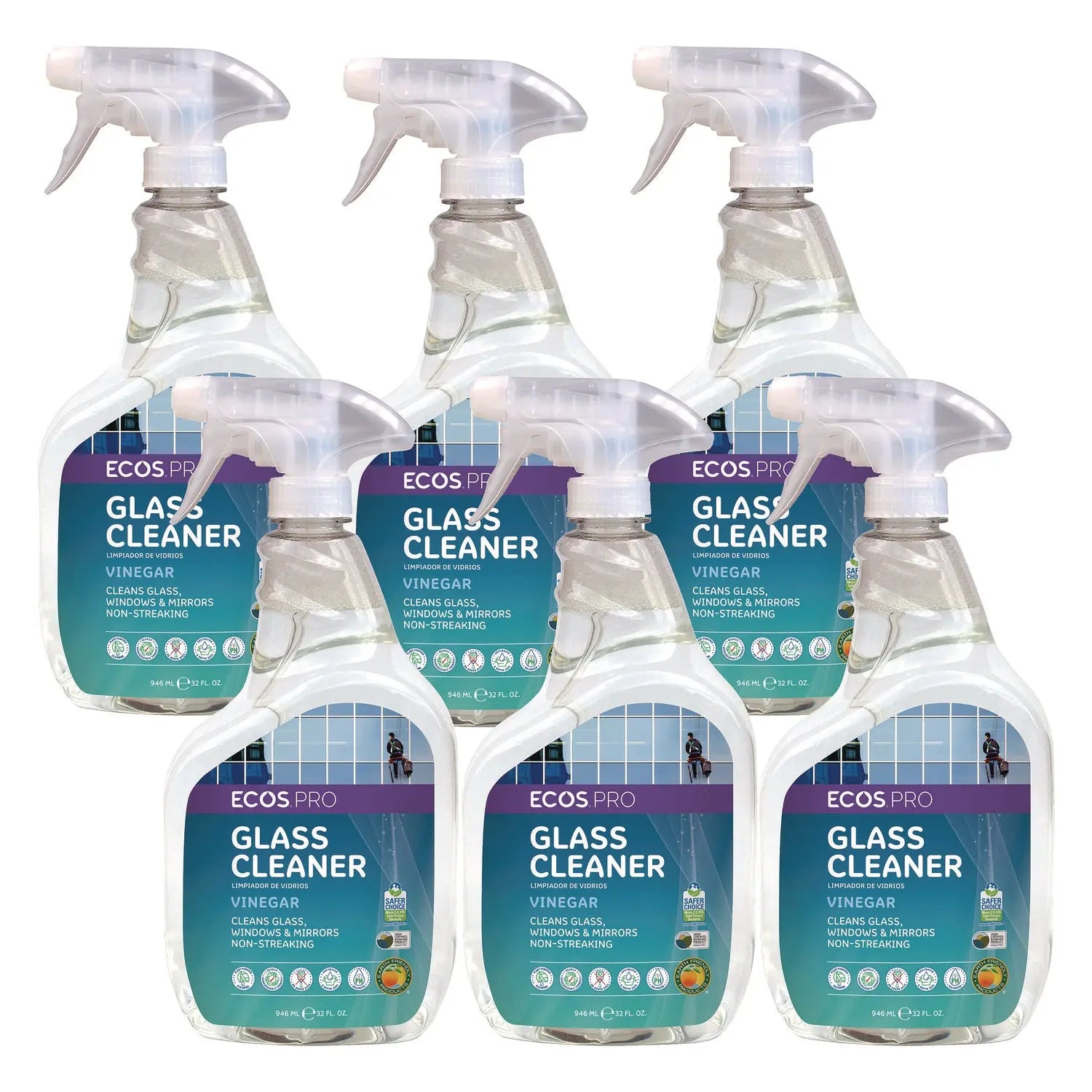 ECOS® PRO Glass Cleaner, Vinegar Scent, 32 oz Spray Bottle, 6/Carton ECOS® PRO Flipcost