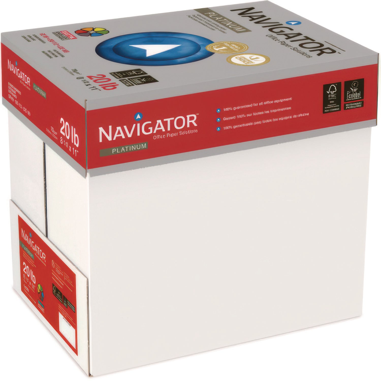 Platinum Paper, 99 Bright, 20 lb Bond Weight, 8.5 x 11, White, 500 Sheets/Ream, 5 Reams/Carton Navigator® Flipcost