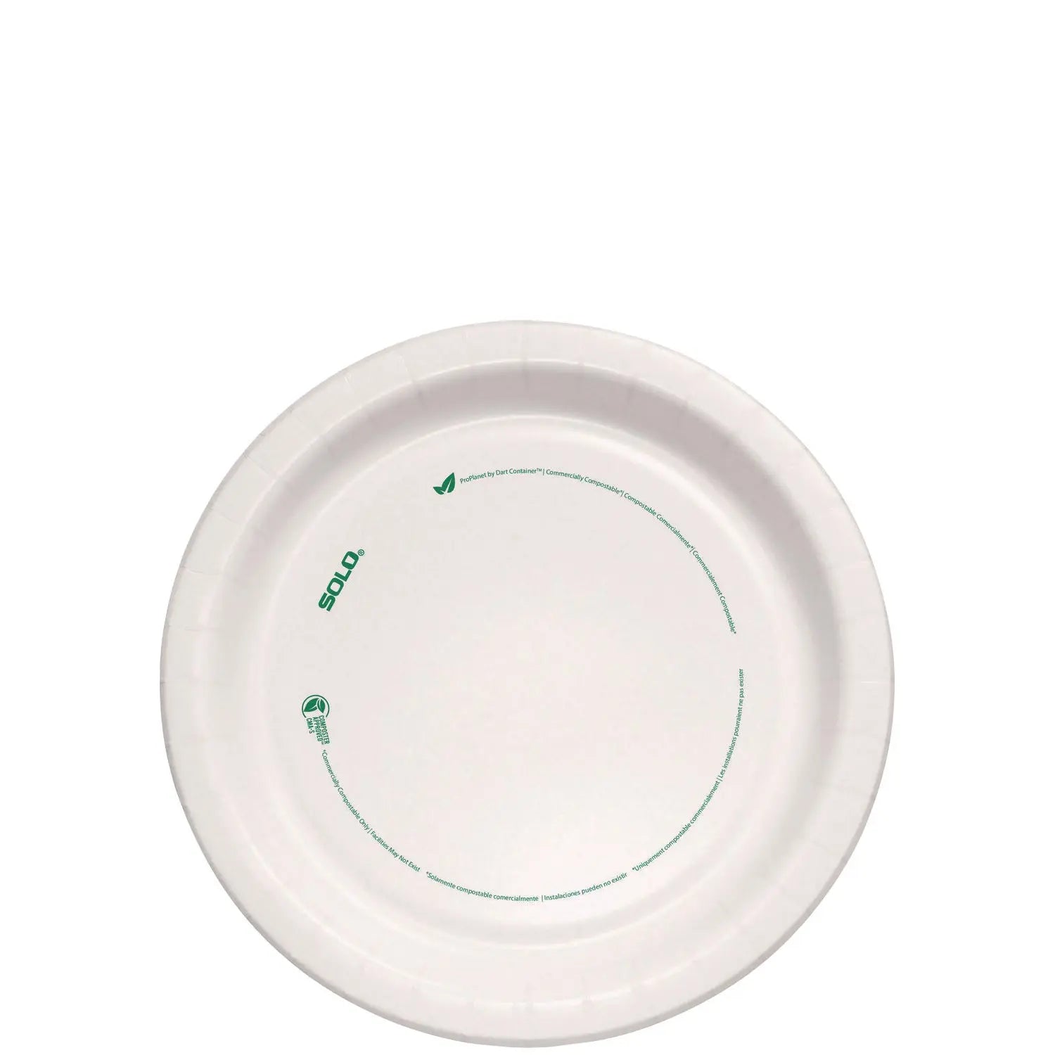 SOLO® Compostable Paper Dinnerware, ProPlanet Seal, Plate, 8.5" dia, White, 125/Pack SOLO® Flipcost