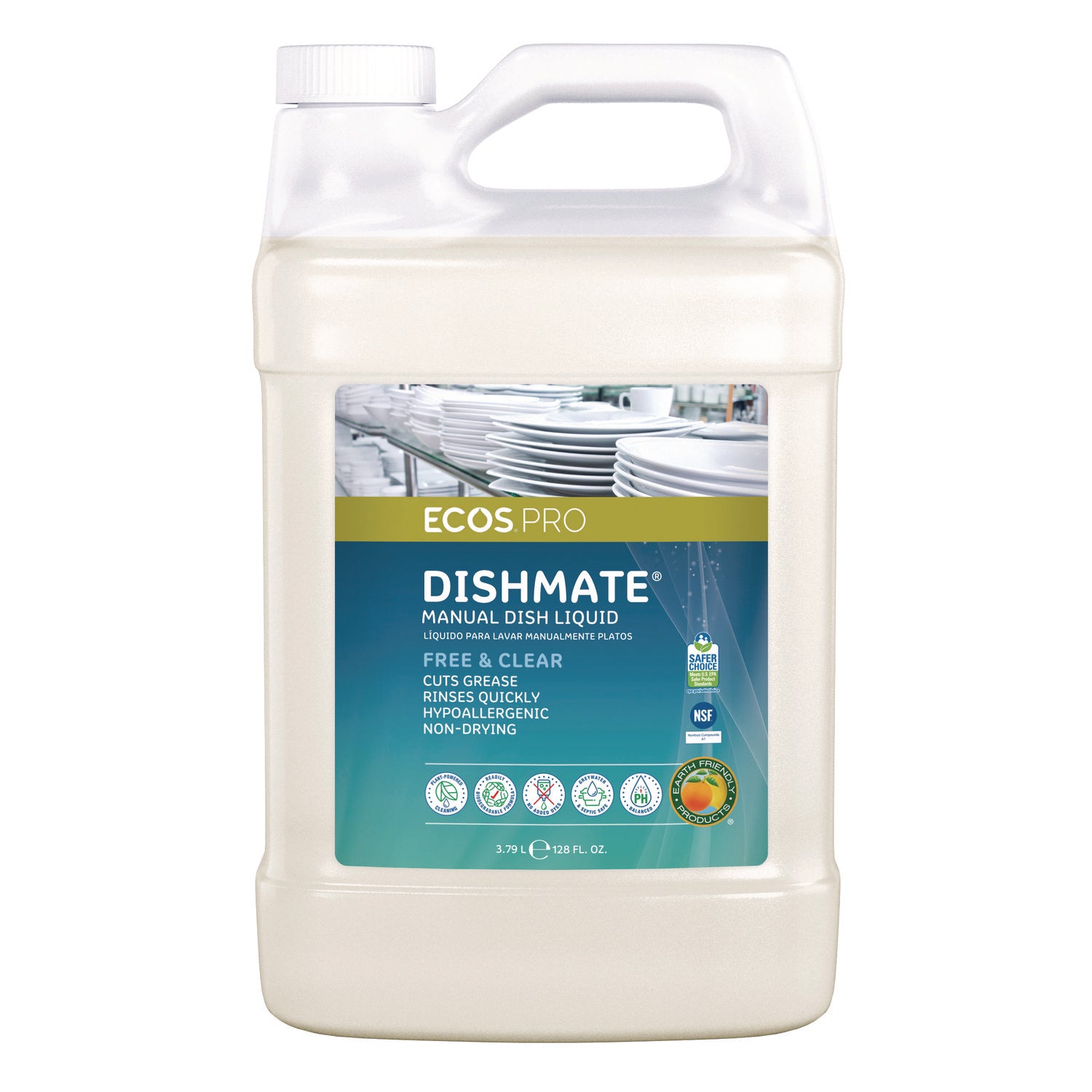 ECOS® PRO Dishmate Manual Dish Liquid, 128 oz Bottle