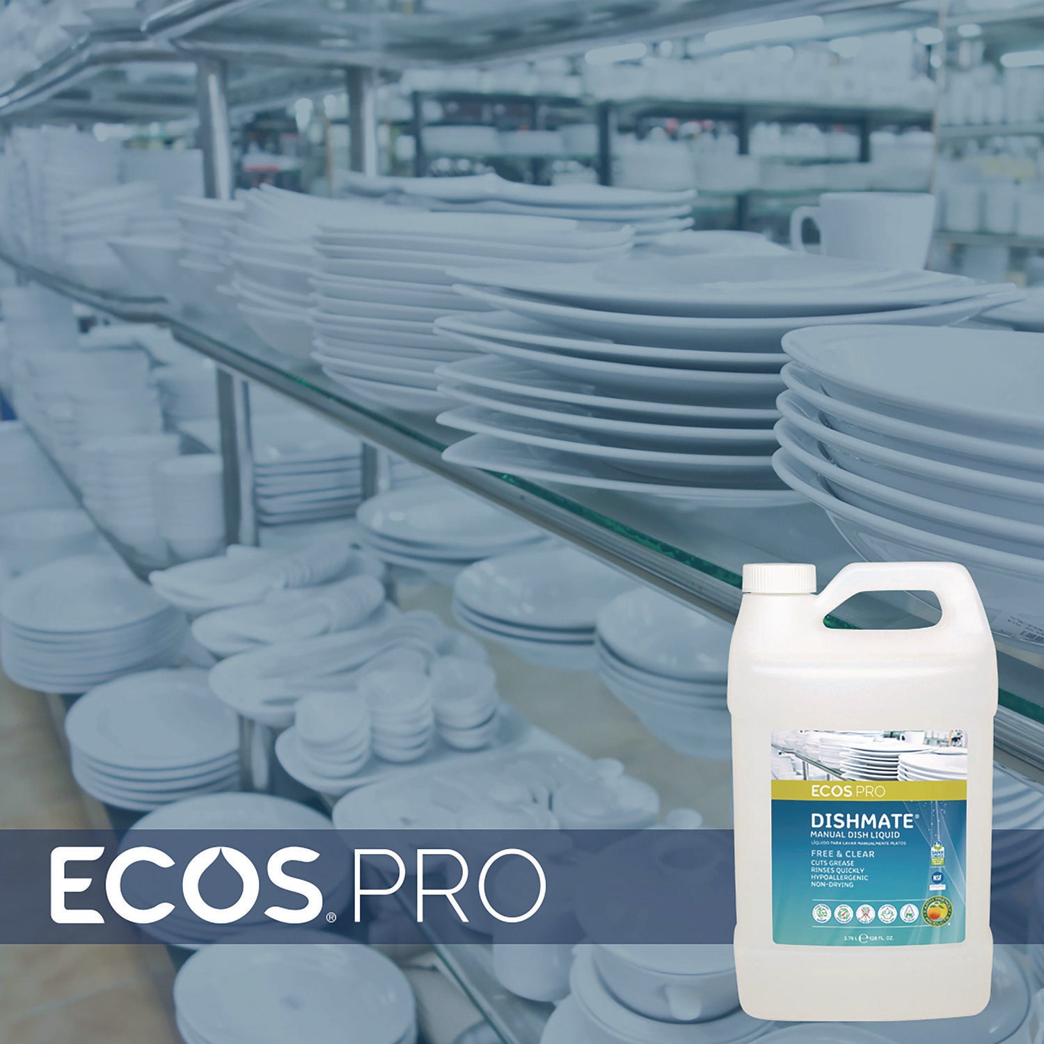 ECOS® PRO Dishmate Manual Dish Liquid, 128 oz Bottle