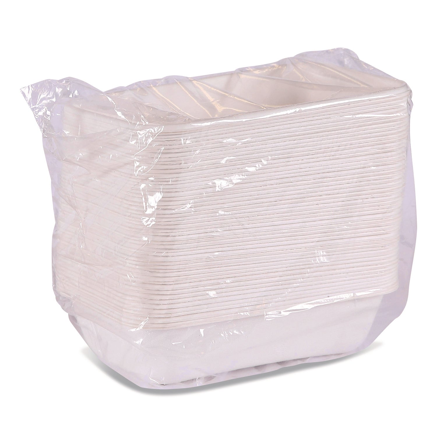 Eco-Products® WorldView Vanguard Rectangular Container, 32 oz, 4.71 x 7.01 x 1.04, White, Sugarcane Fiber, 400/Carton