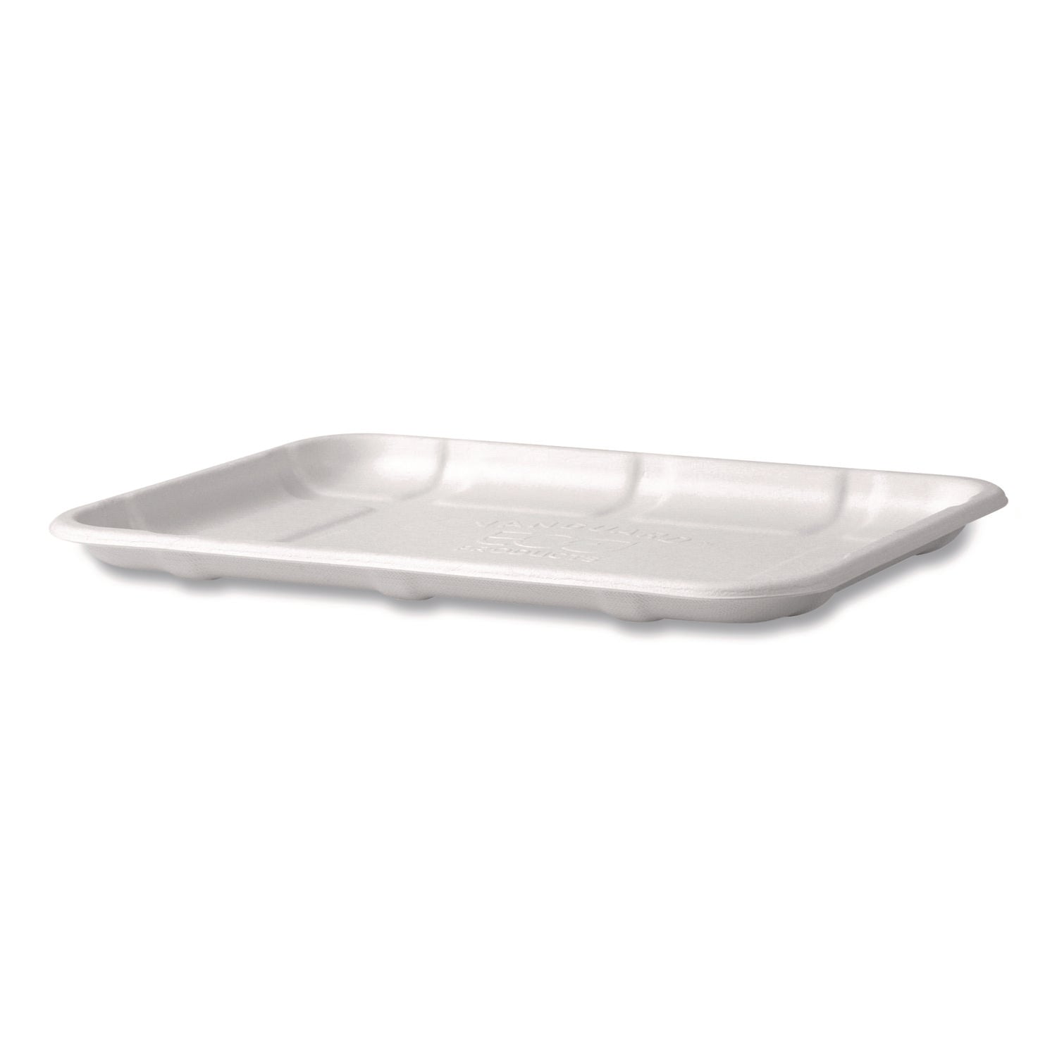 Eco-Products® Meat and Produce Food Trays, 8.5 x 6.2 x 0.5, White, Sugarcane Fiber, 400/Carton