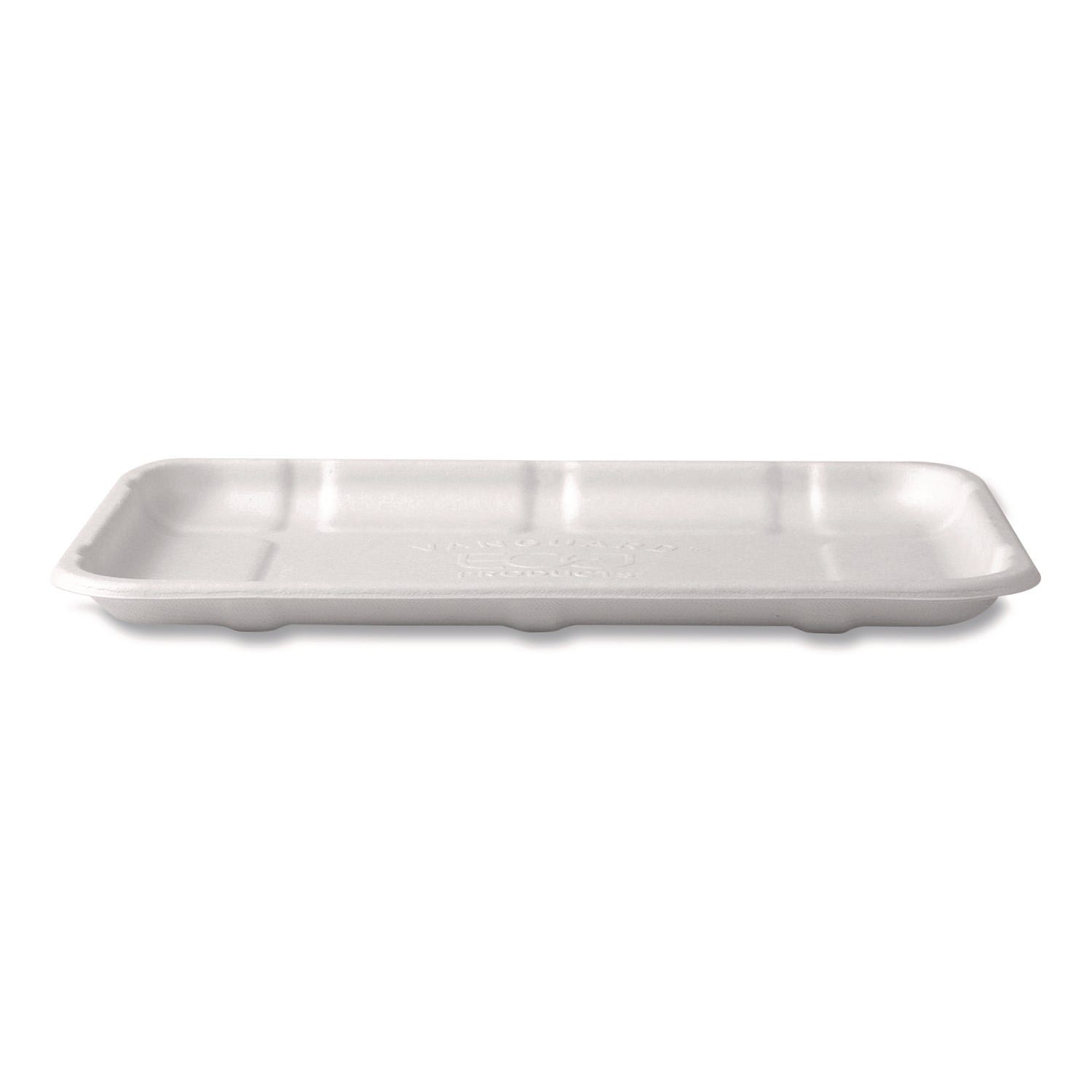 Eco-Products® Meat and Produce Food Trays, 8.5 x 6.2 x 0.5, White, Sugarcane Fiber, 400/Carton