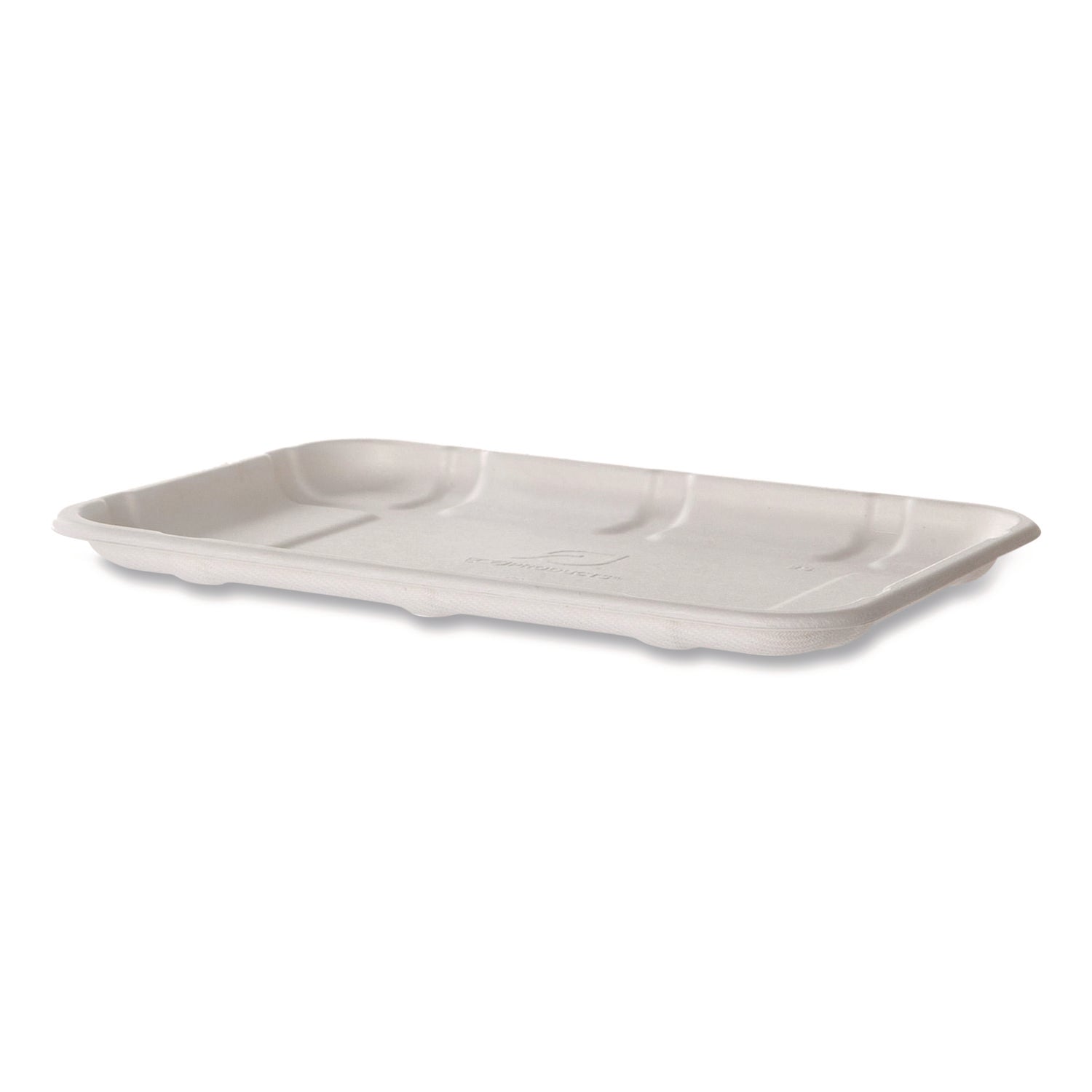 Eco-Products® Meat and Produce Food Trays, 8.5 x 6.2 x 0.5, White, Sugarcane Fiber, 400/Carton