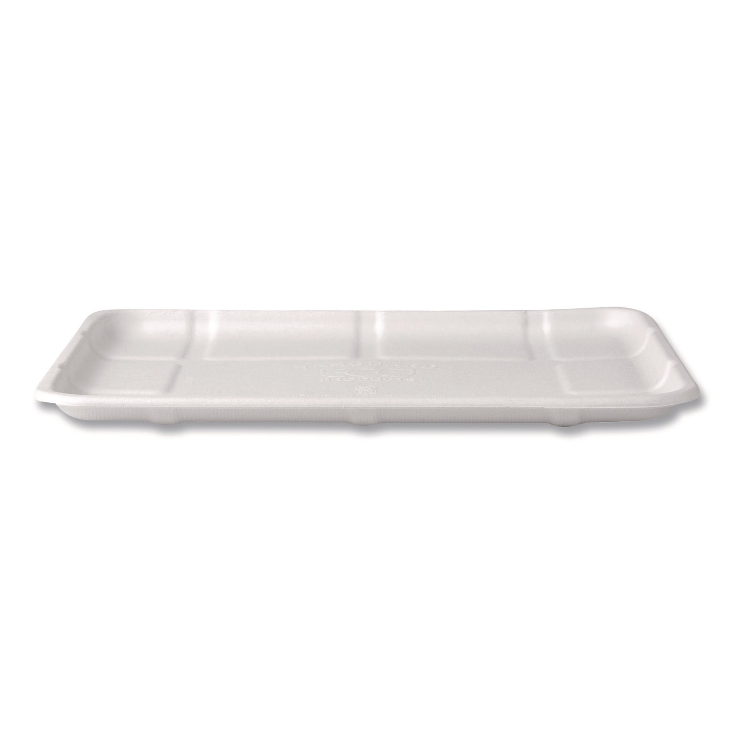 Eco-Products® Meat and Produce Food Trays, 10.52 x 8.5 x 0.5, White, Sugarcane Fiber, 300/Carton