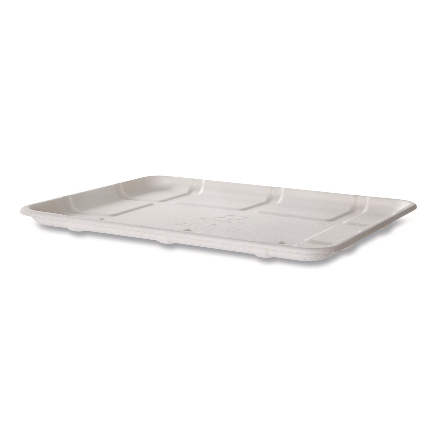 Eco-Products® Meat and Produce Food Trays, 10.52 x 8.5 x 0.5, White, Sugarcane Fiber, 300/Carton