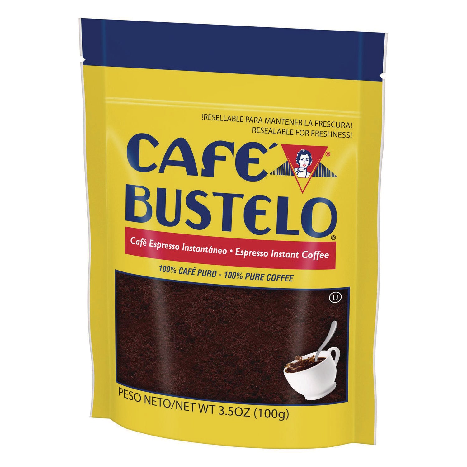 Folgers® Cafe Bustelo Instant Coffee, Espresso, 3.5 oz Packet, 24/Carton