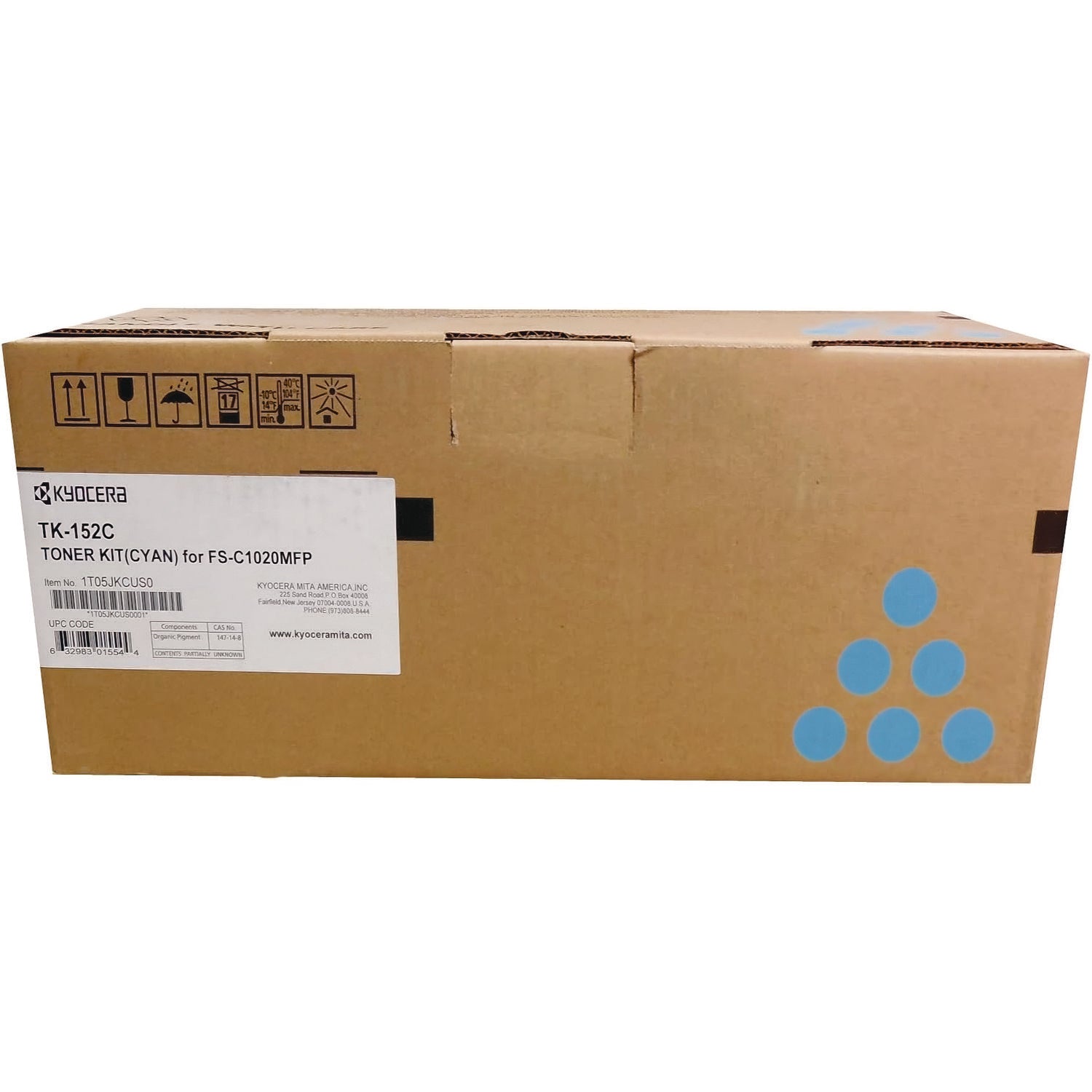 Kyocera TK152C Toner, 6,000 Page-Yield, Cyan