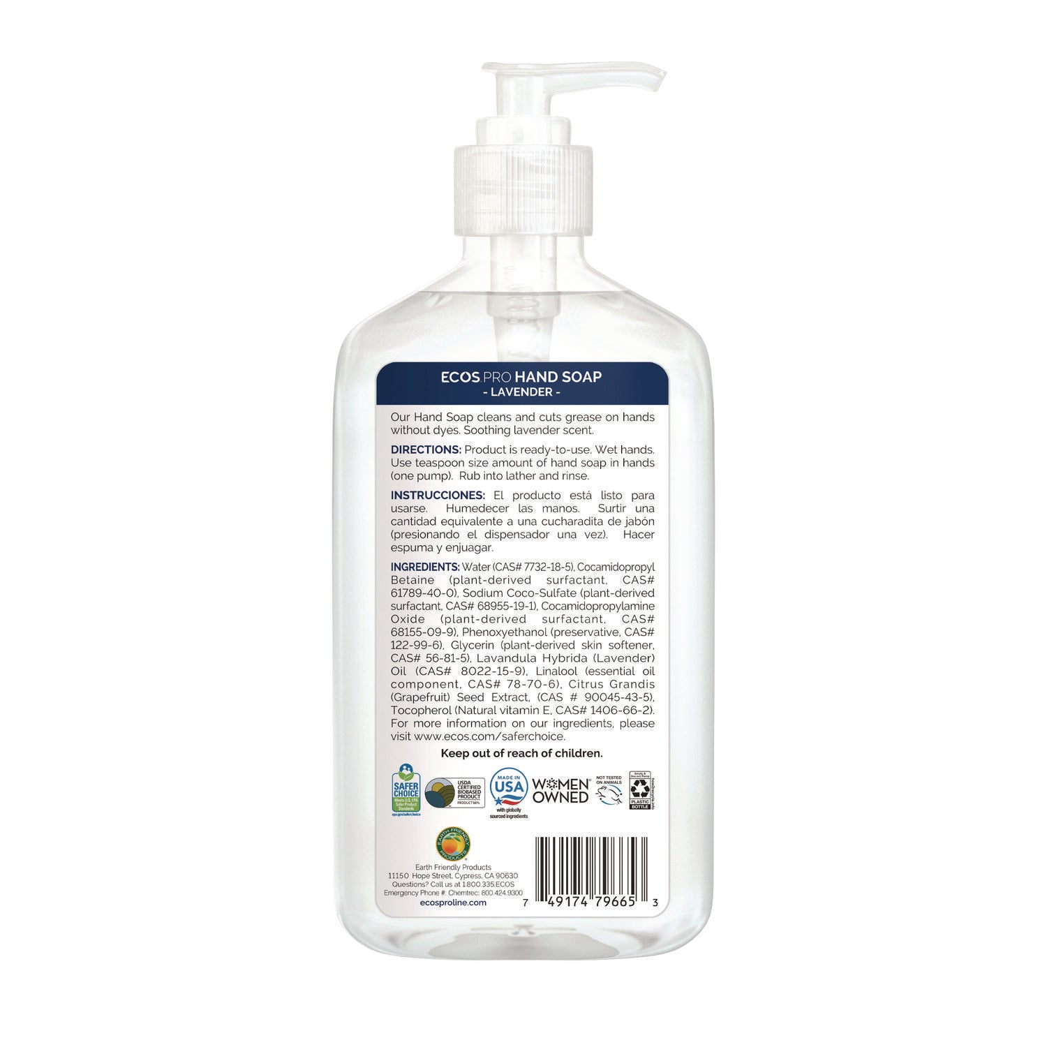 ECOS® PRO Liquid Hand Soap, Lavender, 17 oz, 6/Carton