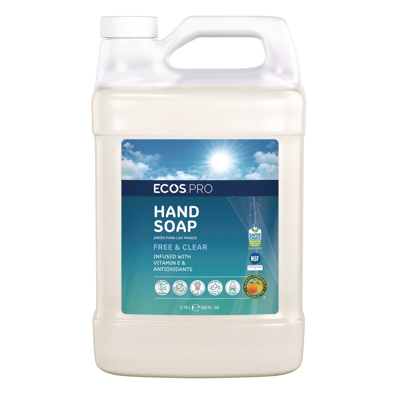 ECOS® PRO Liquid Hand Soap, Free and Clear, 1 gal, 4/Carton