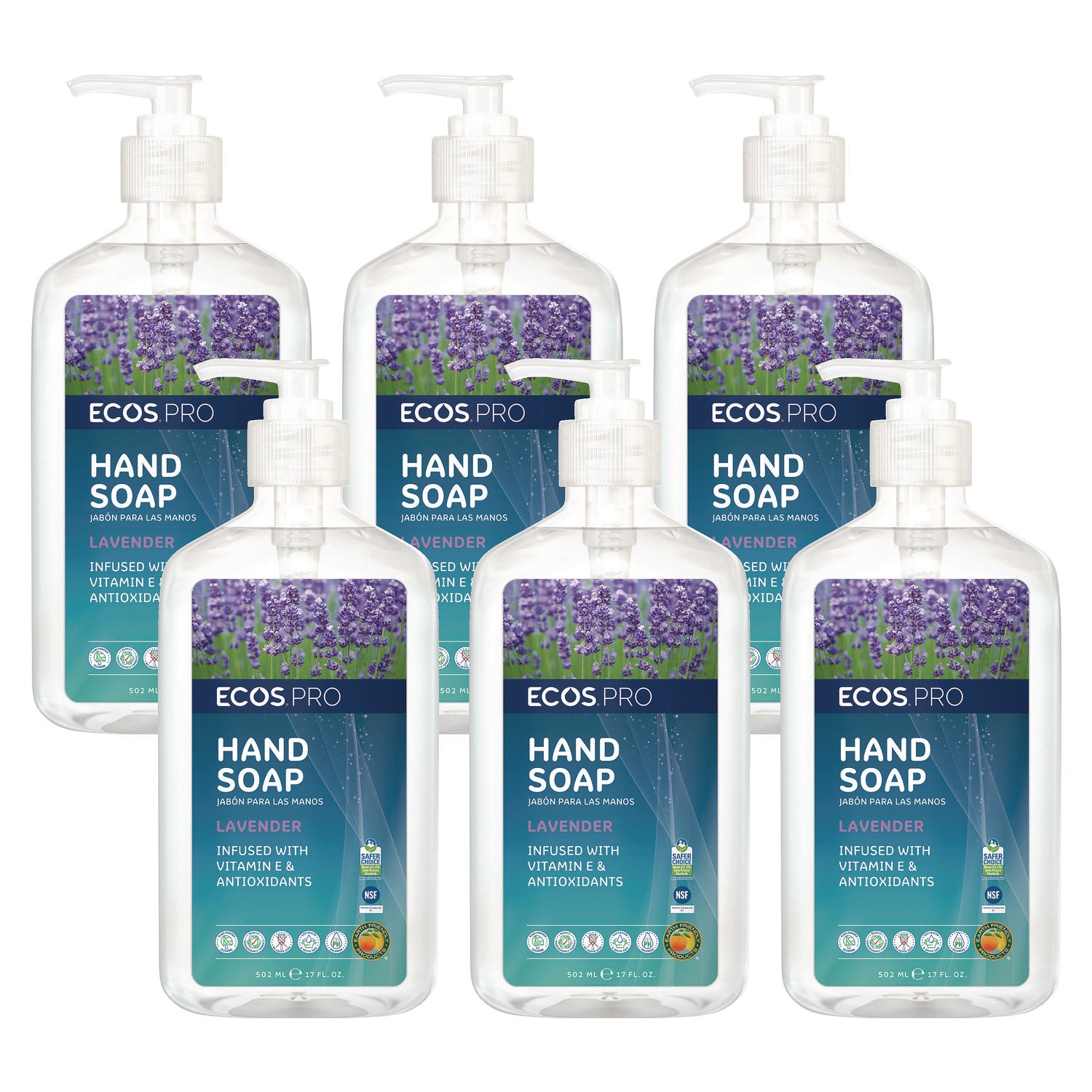 ECOS® PRO Liquid Hand Soap, Lavender, 17 oz, 6/Carton