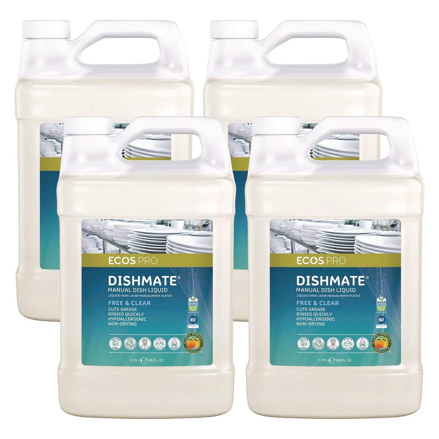 ECOS® PRO Dishmate Manual Dish Liquid, Free and Clear, 1 gal Jug, 4/Carton ECOS® PRO Flipcost