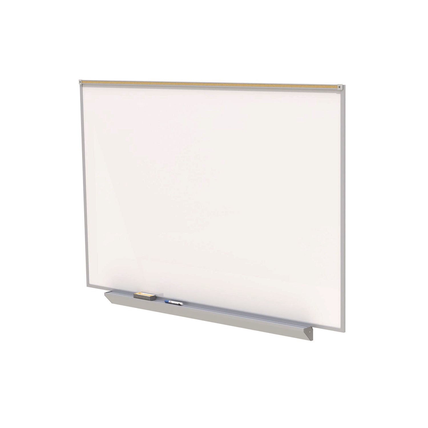 Ghent Proma Projection Magnetic Porcelain Whiteboard, 87.91" x 48.5", White Surface, Satin Aluminum Frame