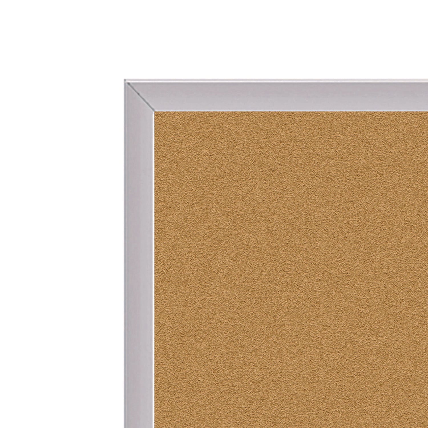 Ghent Natural Cork Bulletin Board with Aluminum Frame, 87.91" x 48.5", Tan Surface, Satin Aluminum Frame