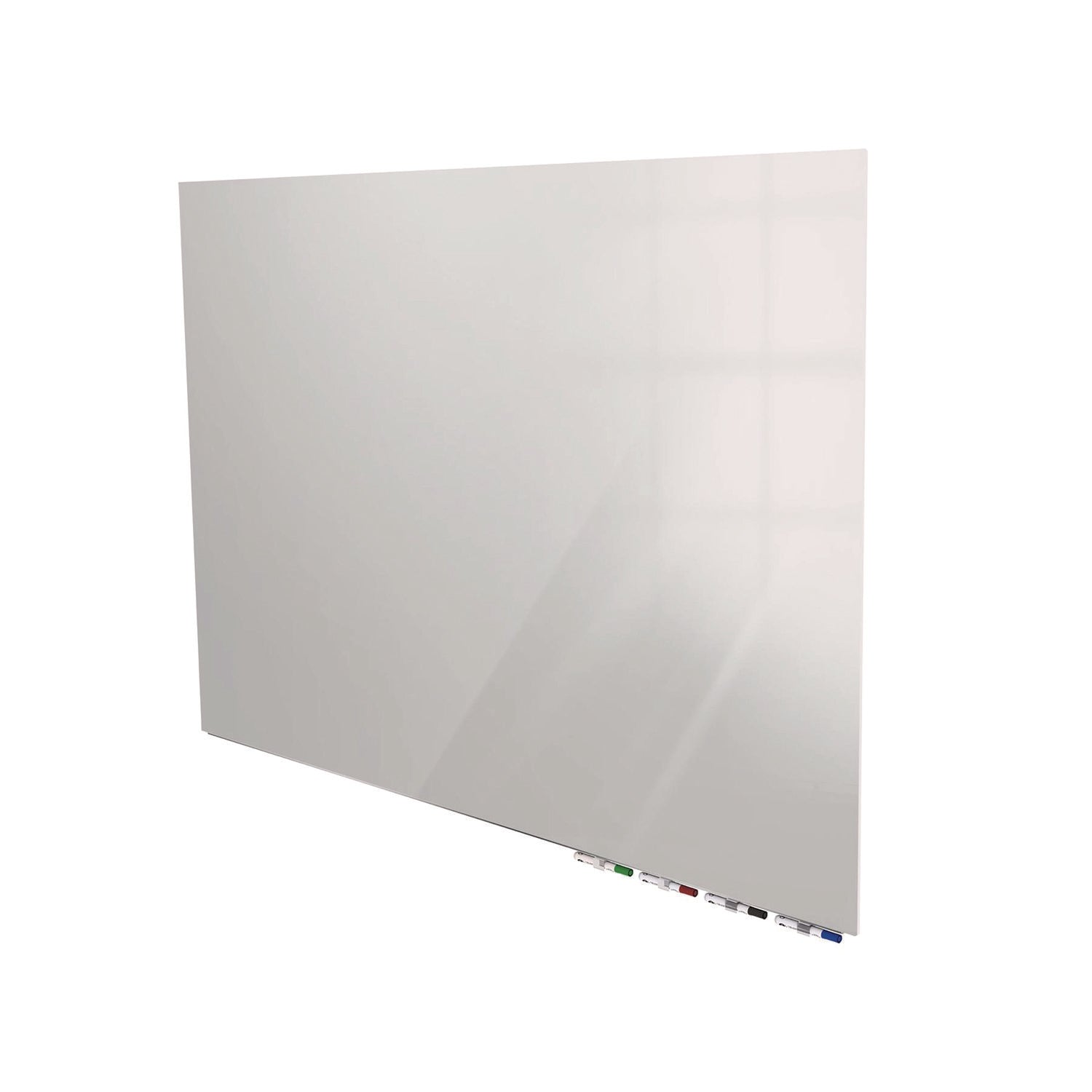 Ghent Aria Low-Profile Frameless Magnetic Glassboard, 48" x 36", Gray Surface