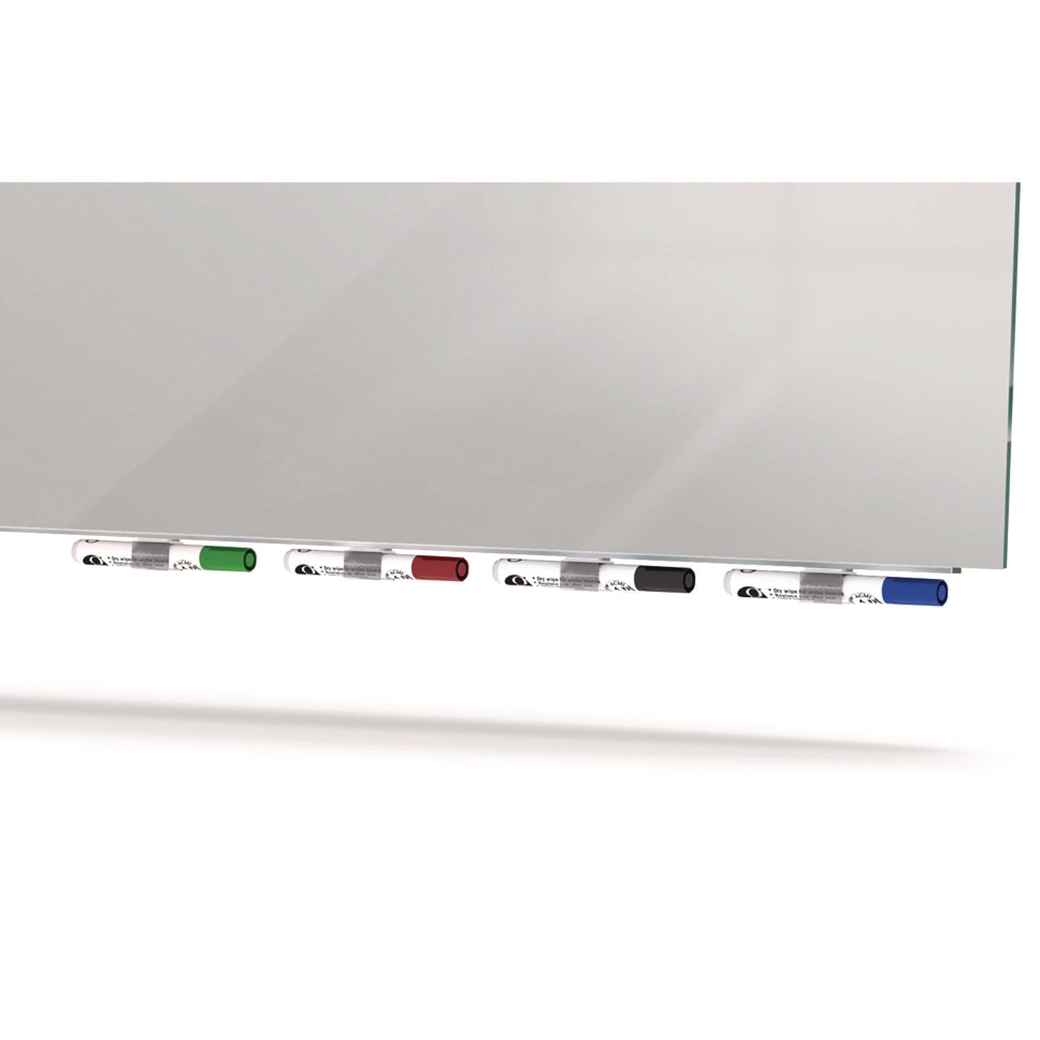 Ghent Aria Low-Profile Frameless Magnetic Glassboard, 48" x 36", Gray Surface