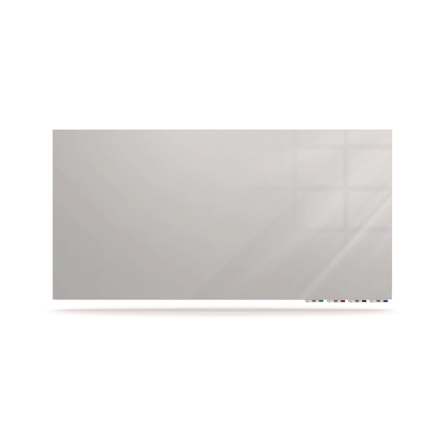 Ghent Aria Low-Profile Frameless Magnetic Glassboard, 48" x 36", Gray Surface