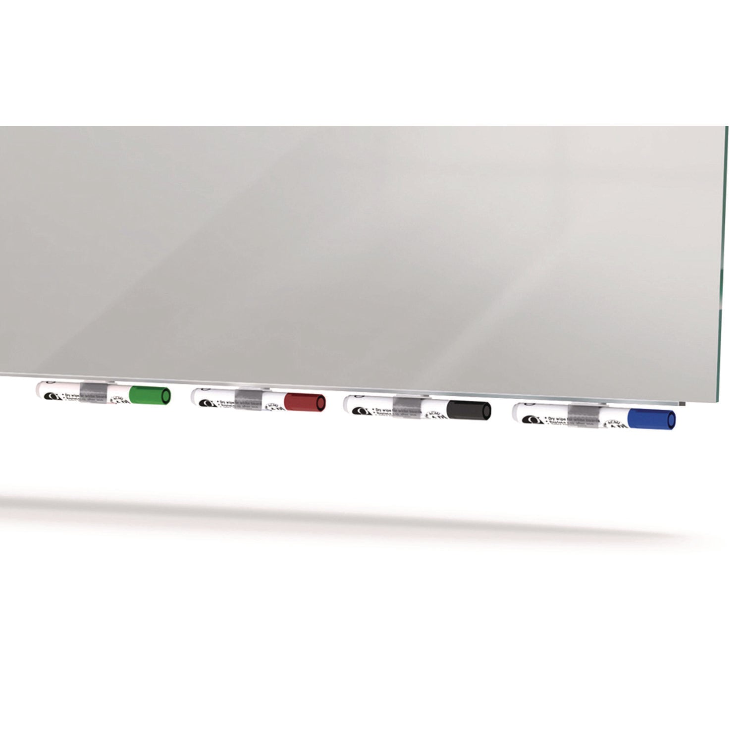 Ghent Aria Low-Profile Frameless Magnetic Glassboard, 72" x 48", Gray Surface