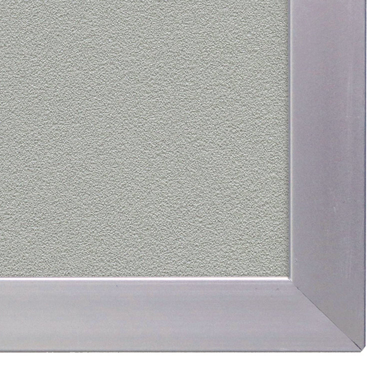 Ghent Vinyl Bulletin Board with Aluminum Frame, 87.91" x 48.5", Stone Surface, Satin Aluminum Frame