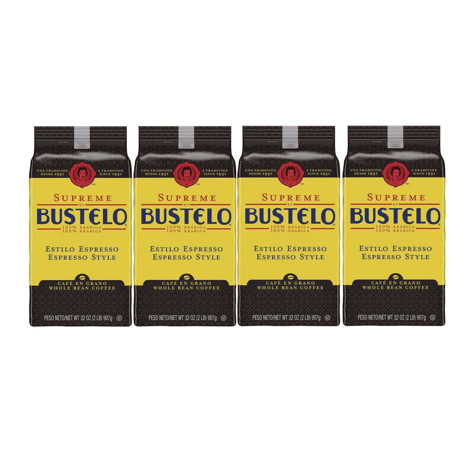 Folgers® Cafe Bustelo Whole Bean Coffee, Espresso, 32 oz Bag, 4/Carton