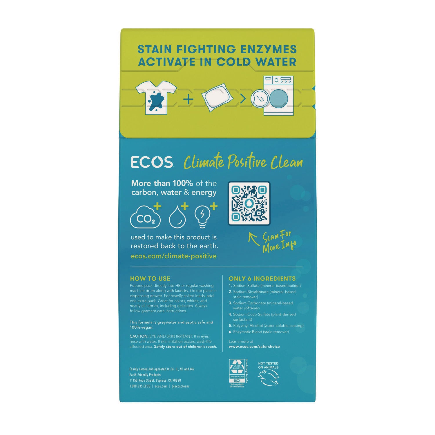 ECOS® PRO Laundry Detergent Packs, Free and Clear, 40/Pack