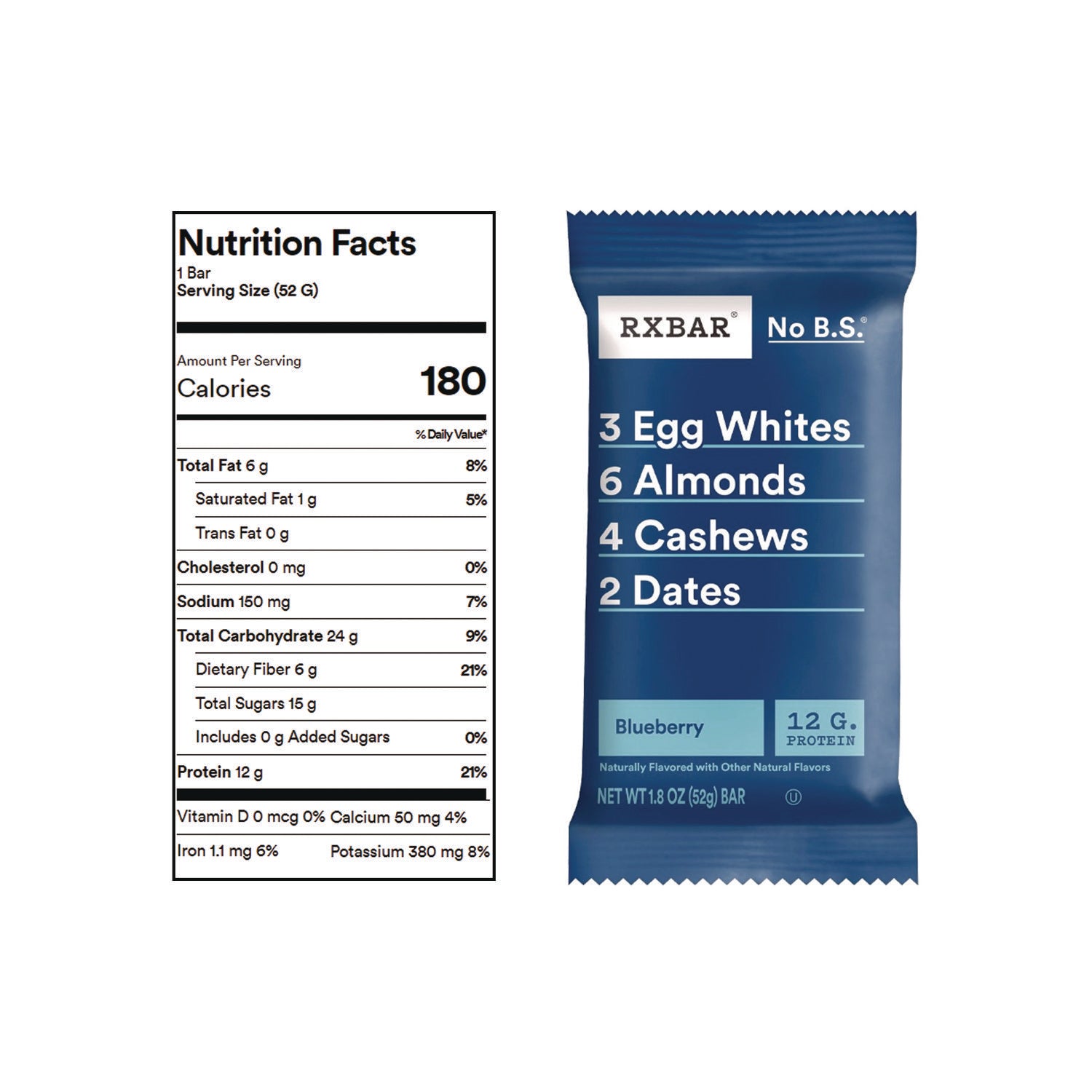 RXBAR® Minis Protein Bars Variety Pack, Blueberry/Strawberry, 0.9 oz Bar, 8/Box