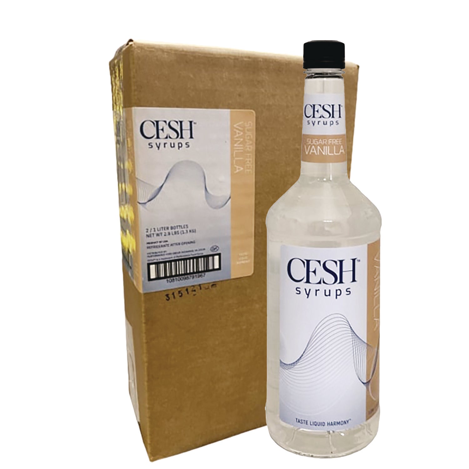 CESH™ Vanilla Sugar-Free Syrup, 33.81 oz Bottle, 2/Carton