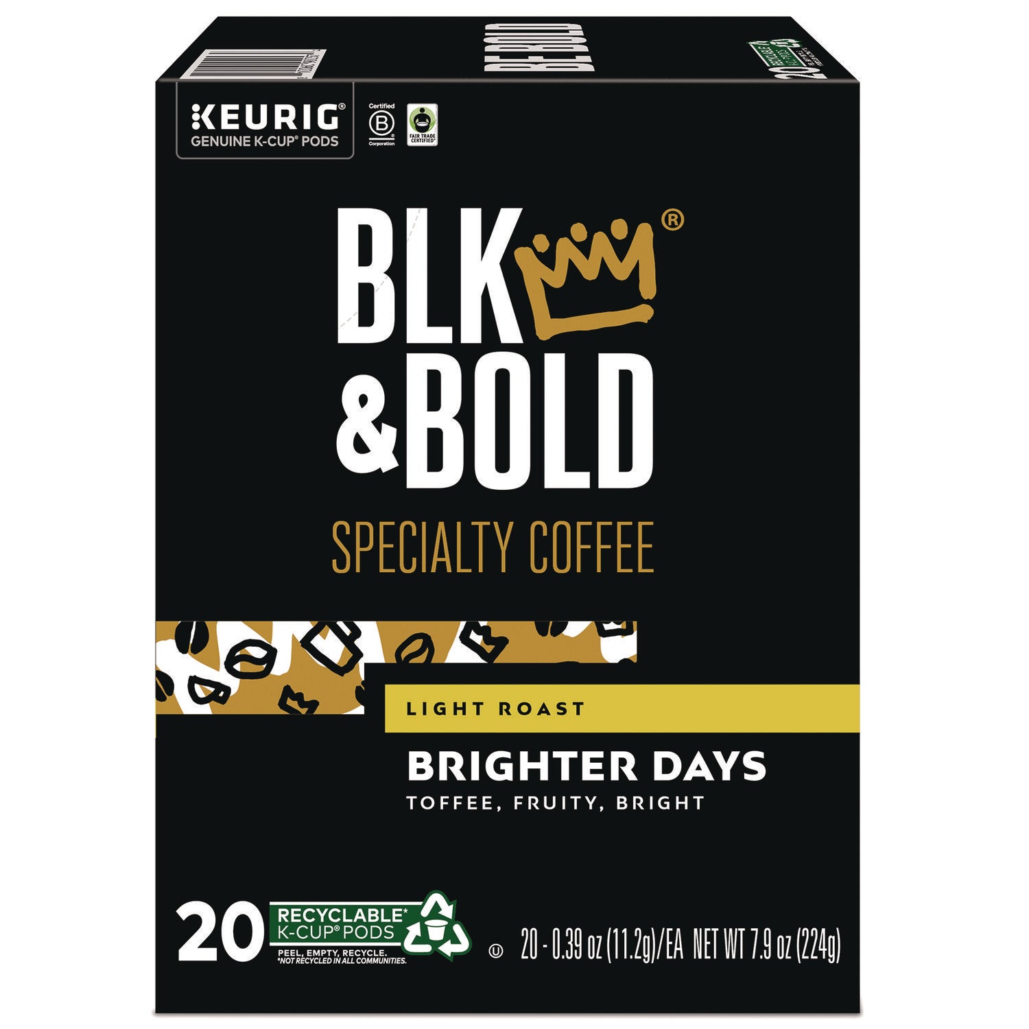 BLK & Bold® Brighter Days Coffee K-Cups, 20/Box