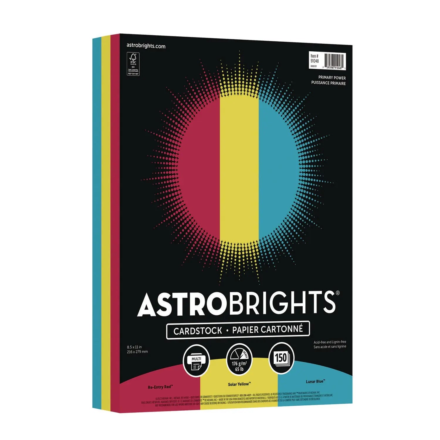 Astrobrights® Color Cardstock -"Primary" Assortment, 65 lb Cover Weight, 8.5 x 11, Assorted Primary Colors, 150/Pack Astrobrights® Flipcost