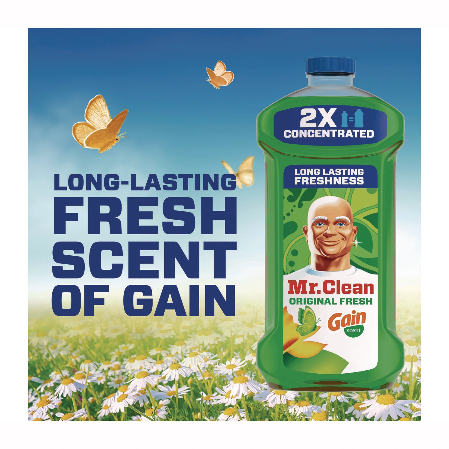 Mr. Clean® Multipurpose Cleaning Solution, Gain Original Fresh Scent, 64 oz Bottle