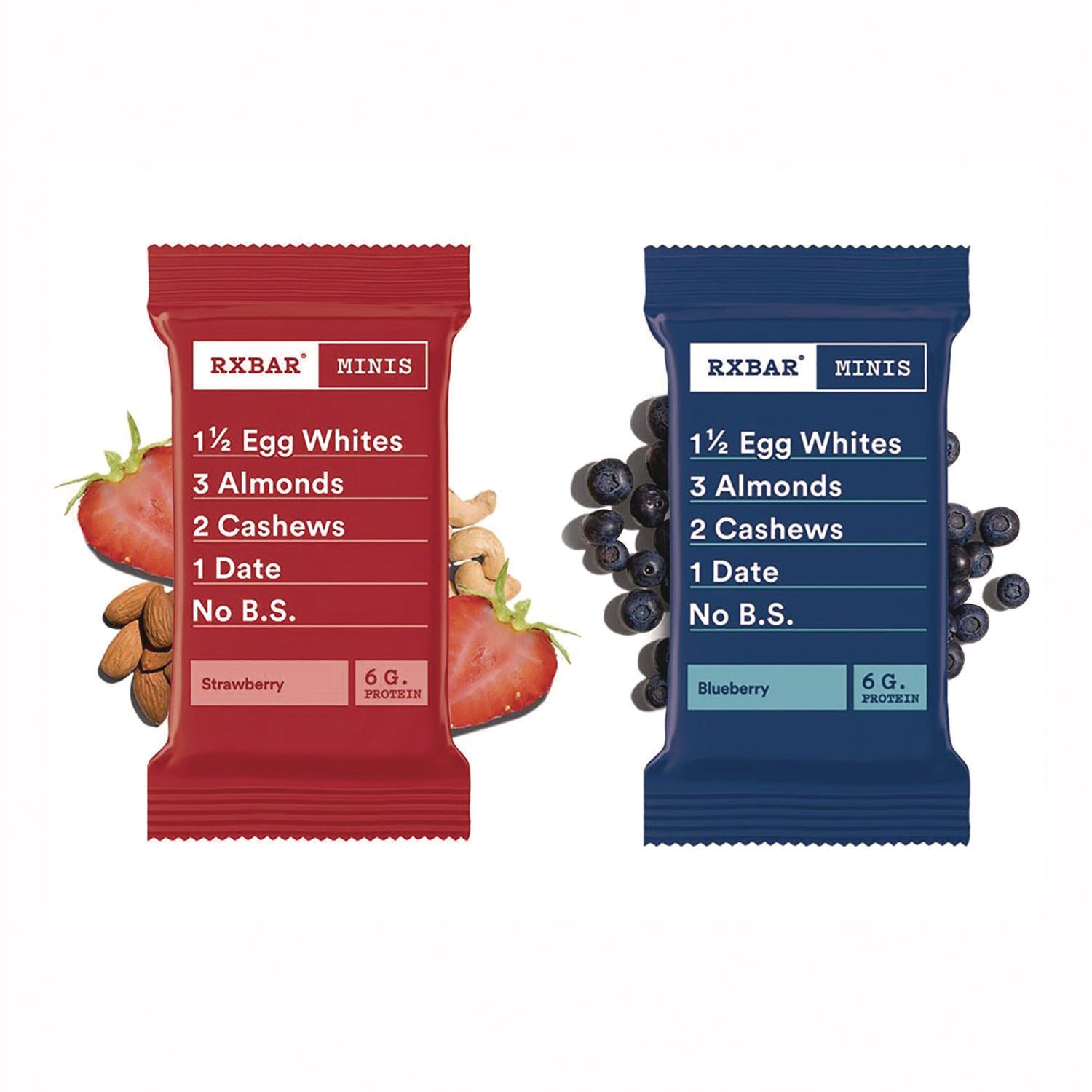 RXBAR® Minis Protein Bars Variety Pack, Blueberry/Strawberry, 0.9 oz Bar, 8/Box