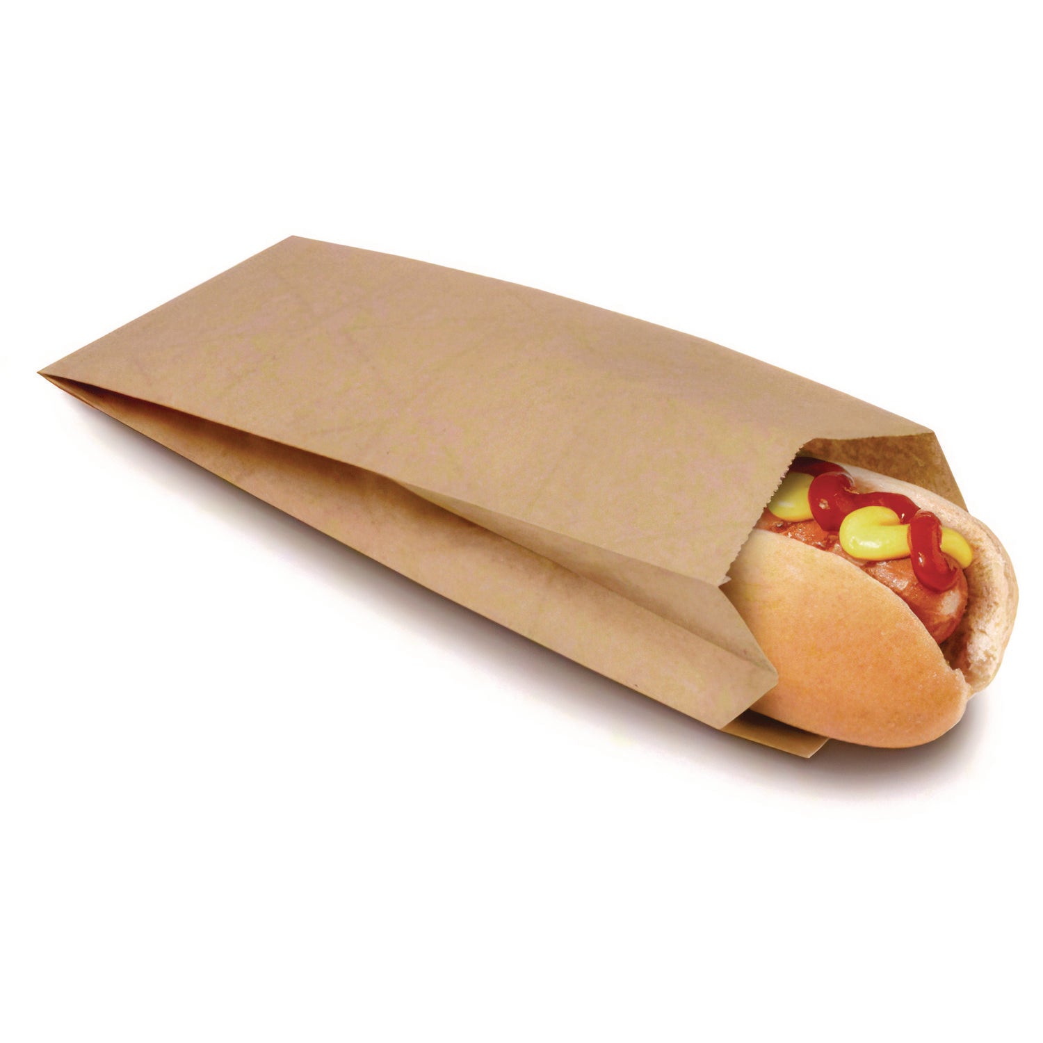 Bagcraft EcoCraft Grease-Resistant Hot Dog Bags, 1.5" x 3.5" x 8.5", Natural, 1,000/Carton