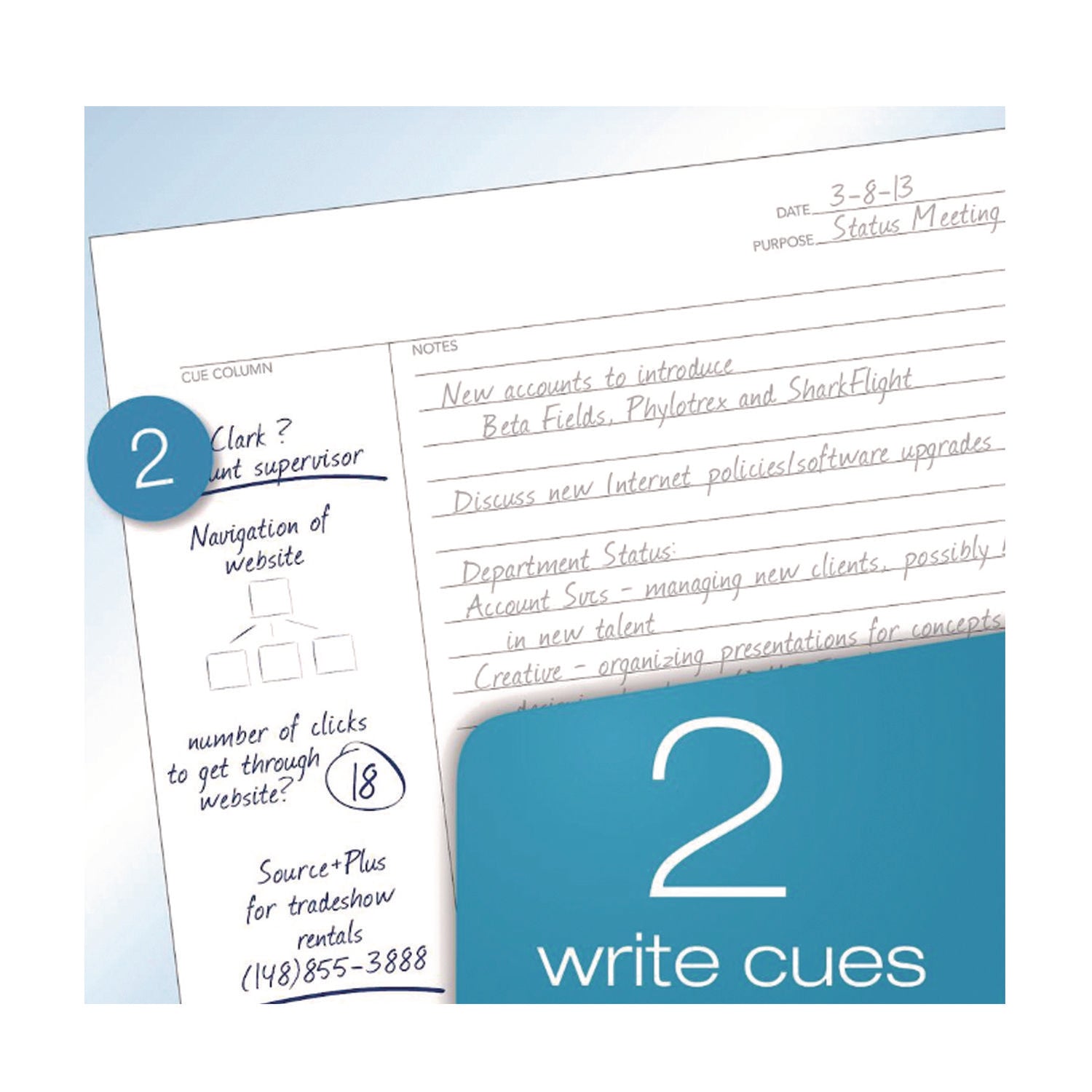 TOPS™ FocusNotes Filler Paper, 3-Hole Punched, 8.5 x 11, Cornell Rule, 100/Pack