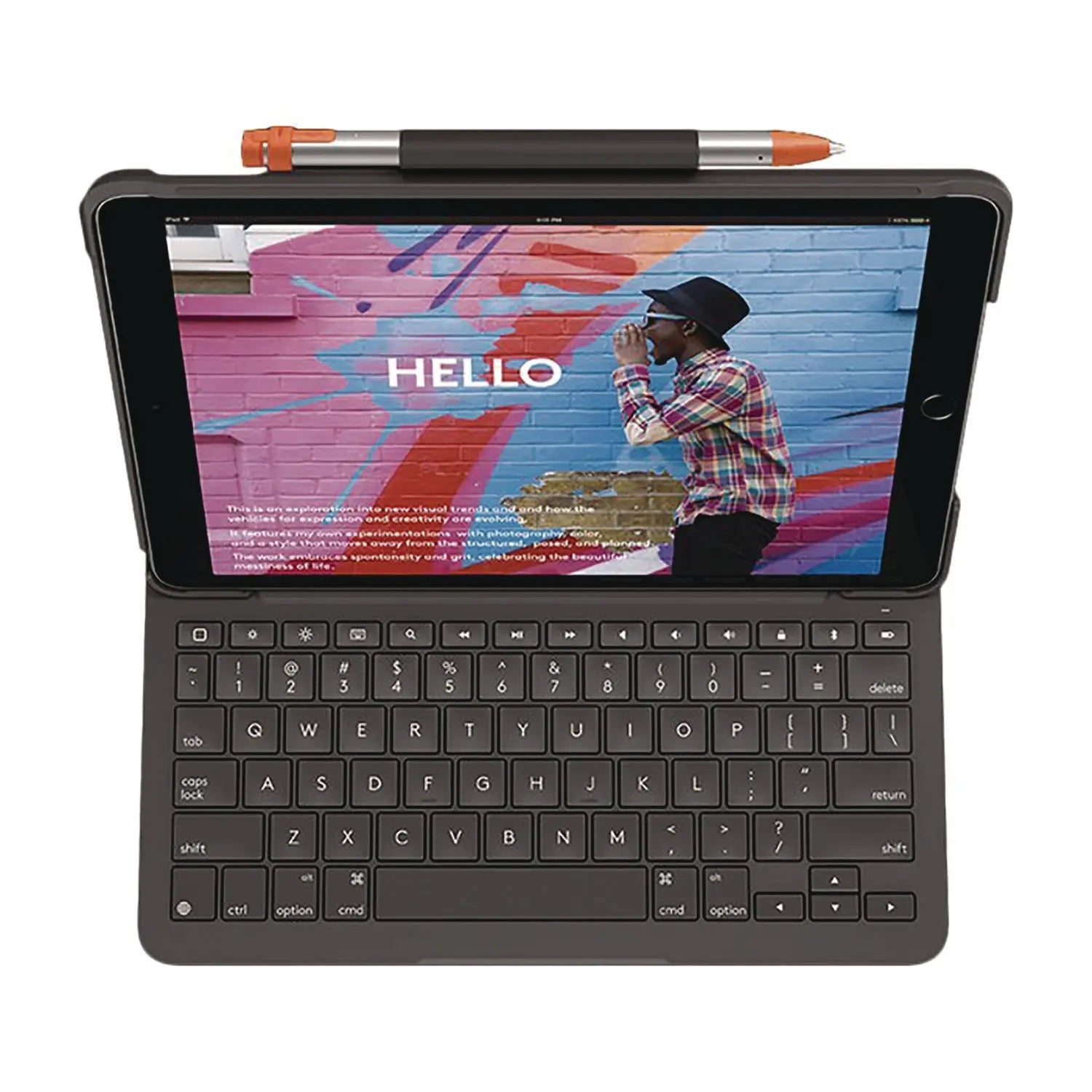 Logitech® Slim Folio Plastic Keyboard Case for iPad 7th, 8th Generation, Graphite Logitech® Flipcost