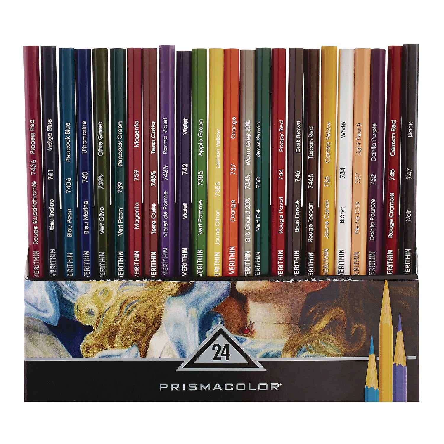 Prismacolor® Verithin Colored Pencils, Assorted Lead and Barrel Colors, 24/Set