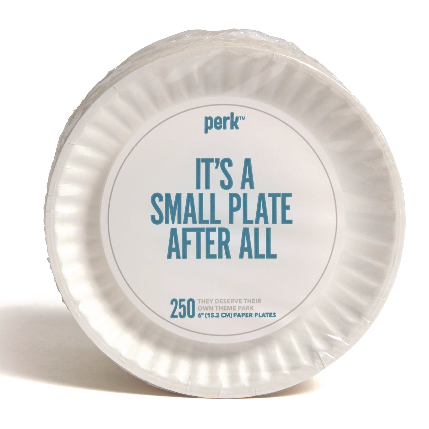 Perk™ ECONOMY PAPER PLATES, 6" DIA, WHITE, 250/PACK, 4 PACKS/CARTON