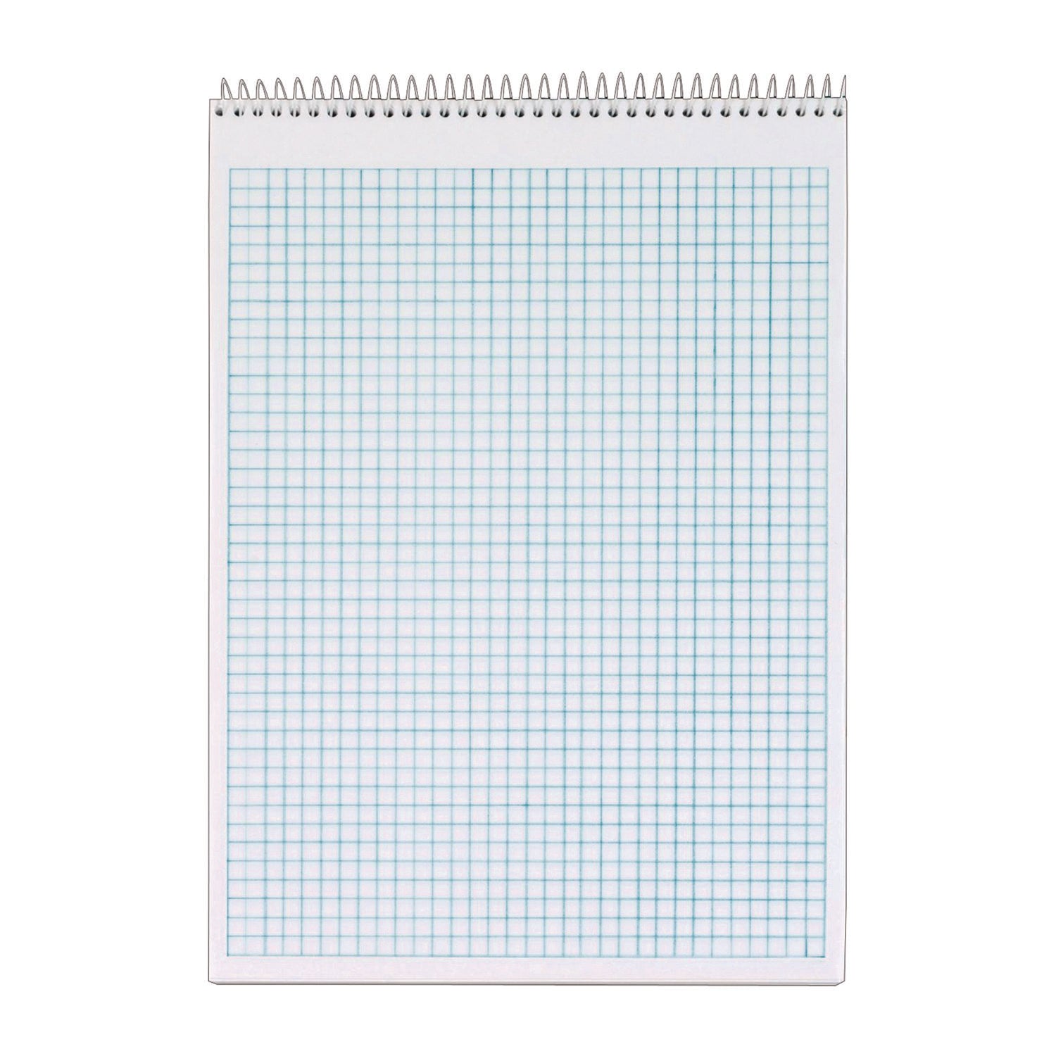 TOPS™ Docket Graph Pad, Quadrille Rule (4 sq/in), Green Cover, 70 White 8.5 x 11 Sheets