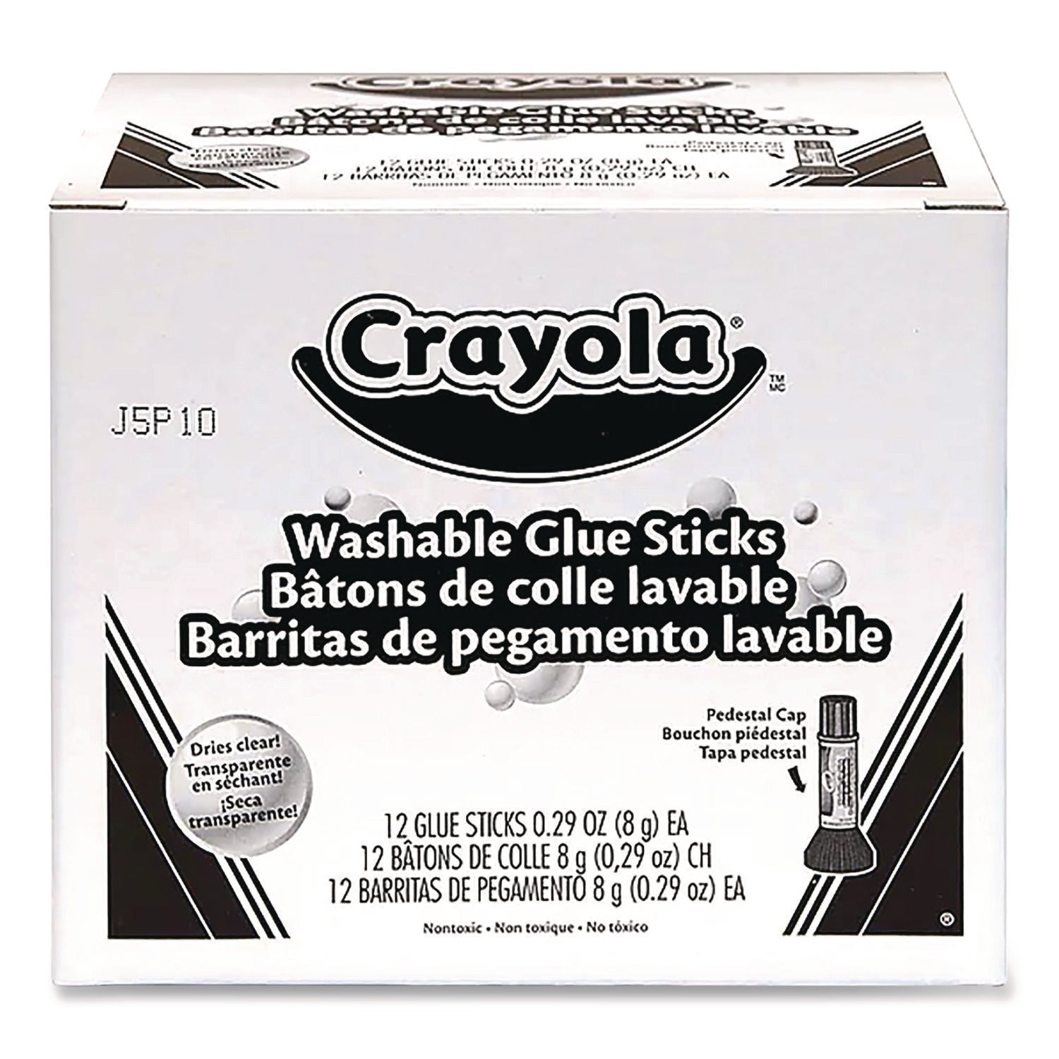 Crayola® Washable Glue Sticks, 0.29 oz, Dries Clear