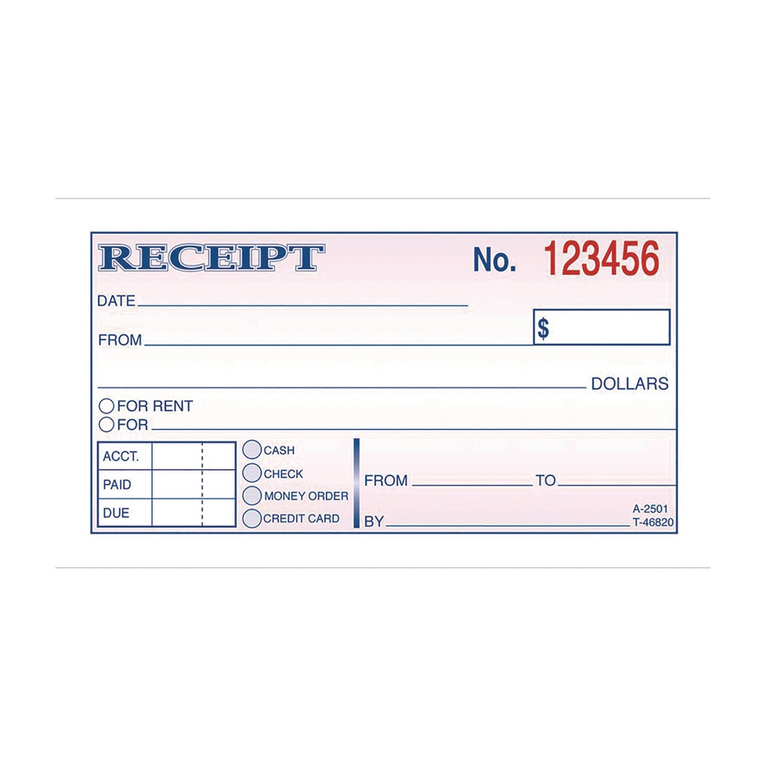 Adams® Money/Rent Receipt Book, Two-Part Carbonless, 4.88 x 2.75, 50 Receipts/Book, 3 Books/Pack