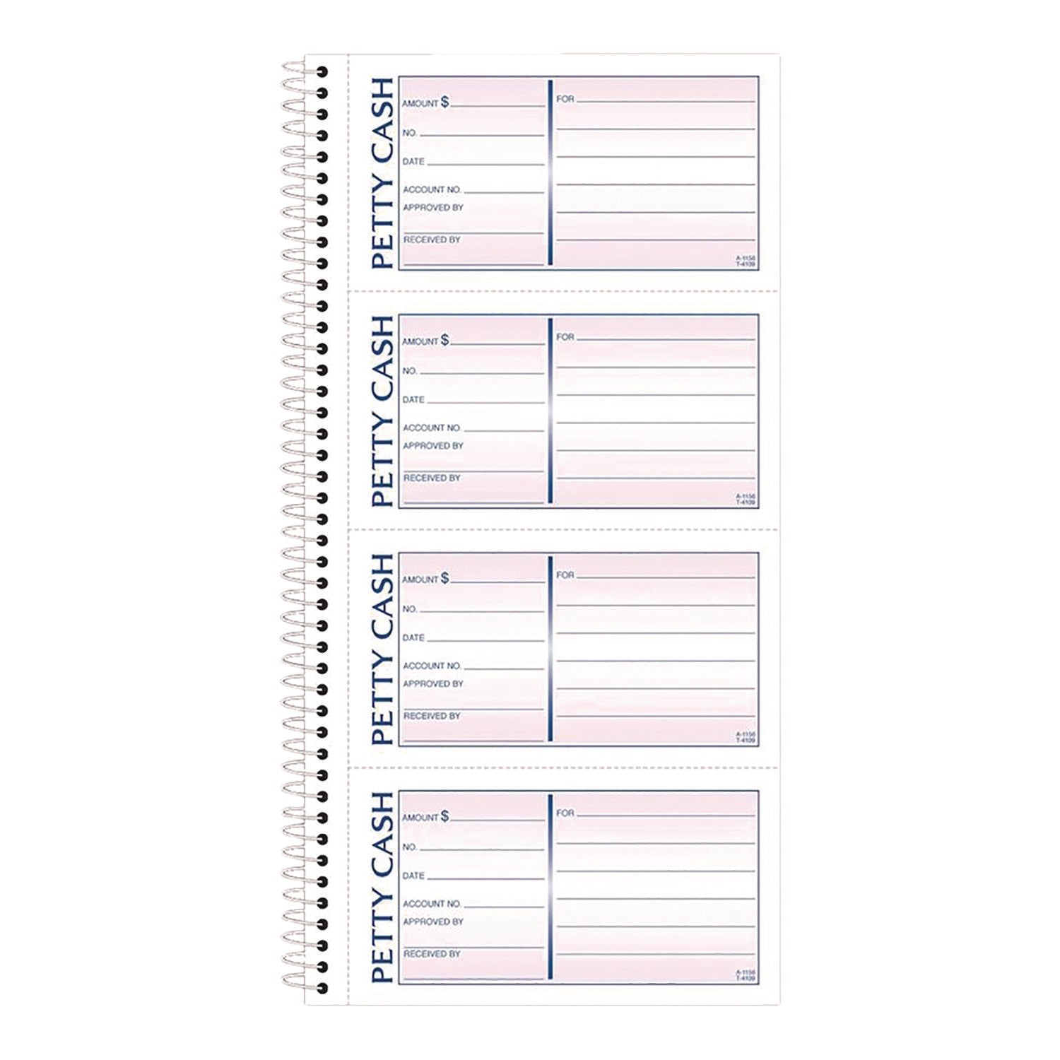 Adams® Petty Cash Receipt Book, Two-Part Carbonless, 5 x 2.75, 4 Forms/Sheet, 200 Forms Total