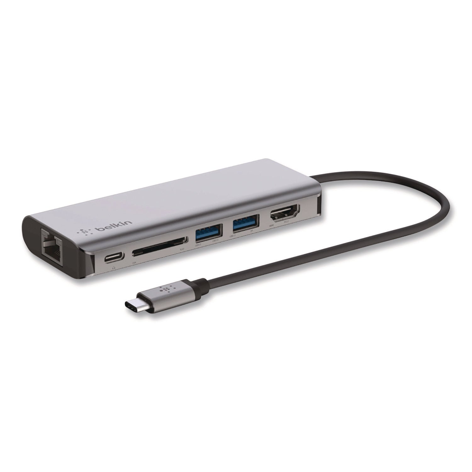 Belkin® Connect 6-in-1 USB-C Multiport Adapter Hub, 6-Port, Gray